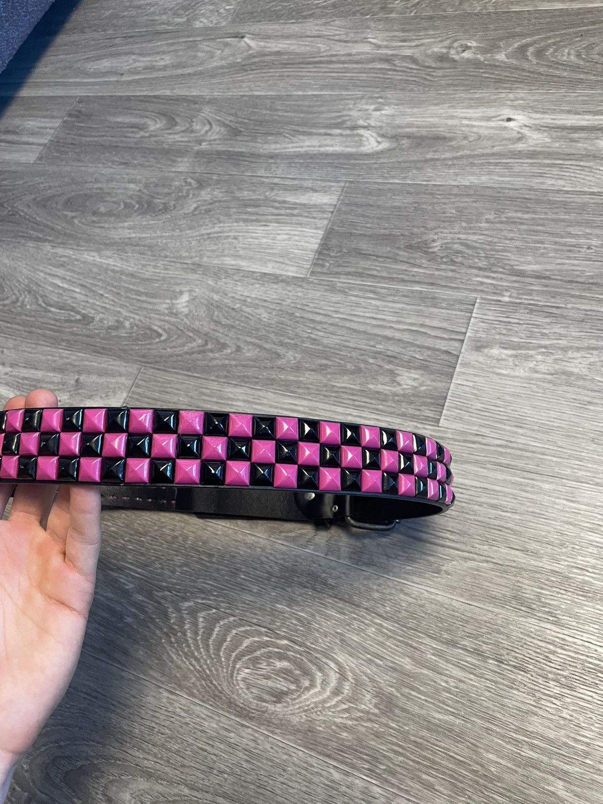 Other Vintage Pyramid Studded Belt Black/Pink Y2K Size ONE SIZE - 8 Thumbnail