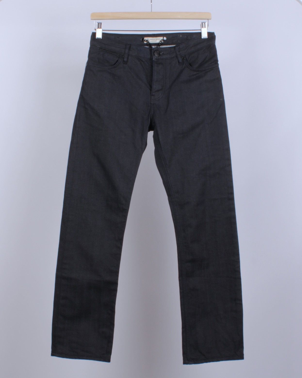 Burberry × Designer BURBERRY London Steadman Dark Blue Jeans Leather Metal Logo Size US 28 / EU 44 - 1 Thumbnail