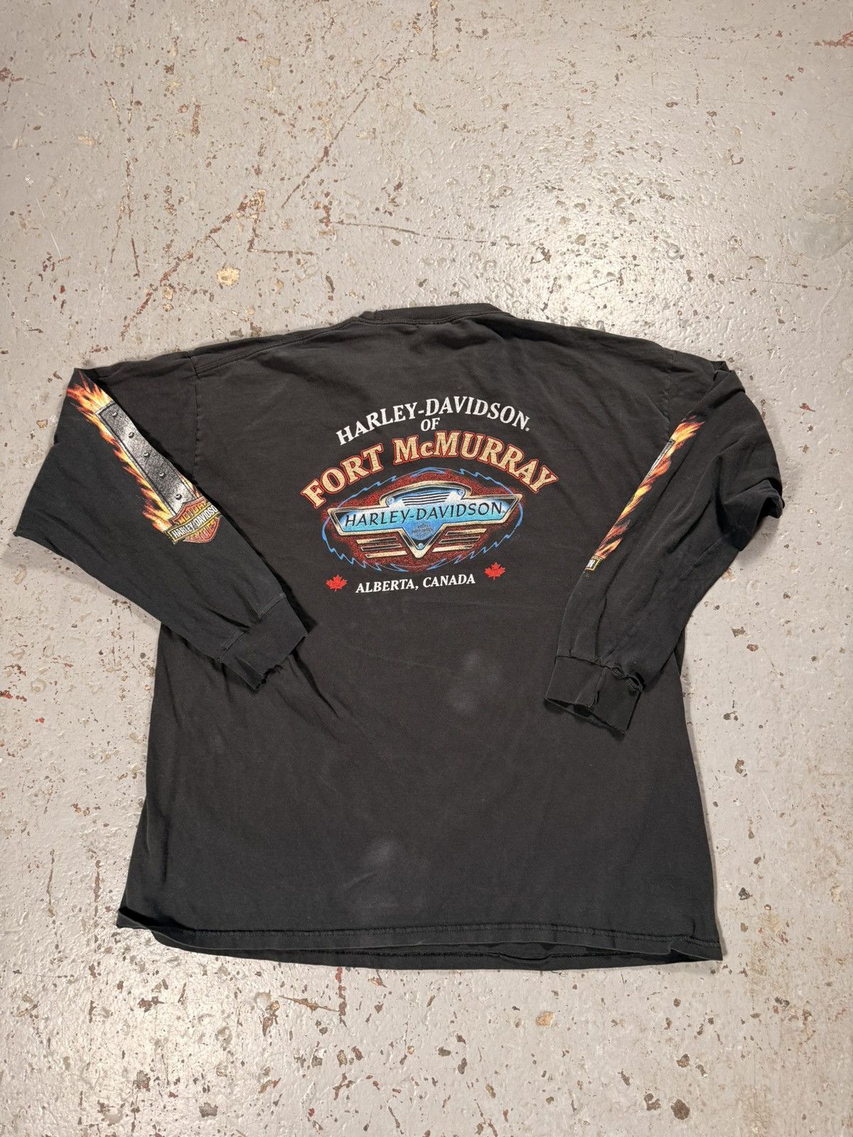 Harley Davidson Vintage Flaming Harley Davidson Longsleeve flames Tee Size US XXL / EU 58 / 5 - 8 Thumbnail