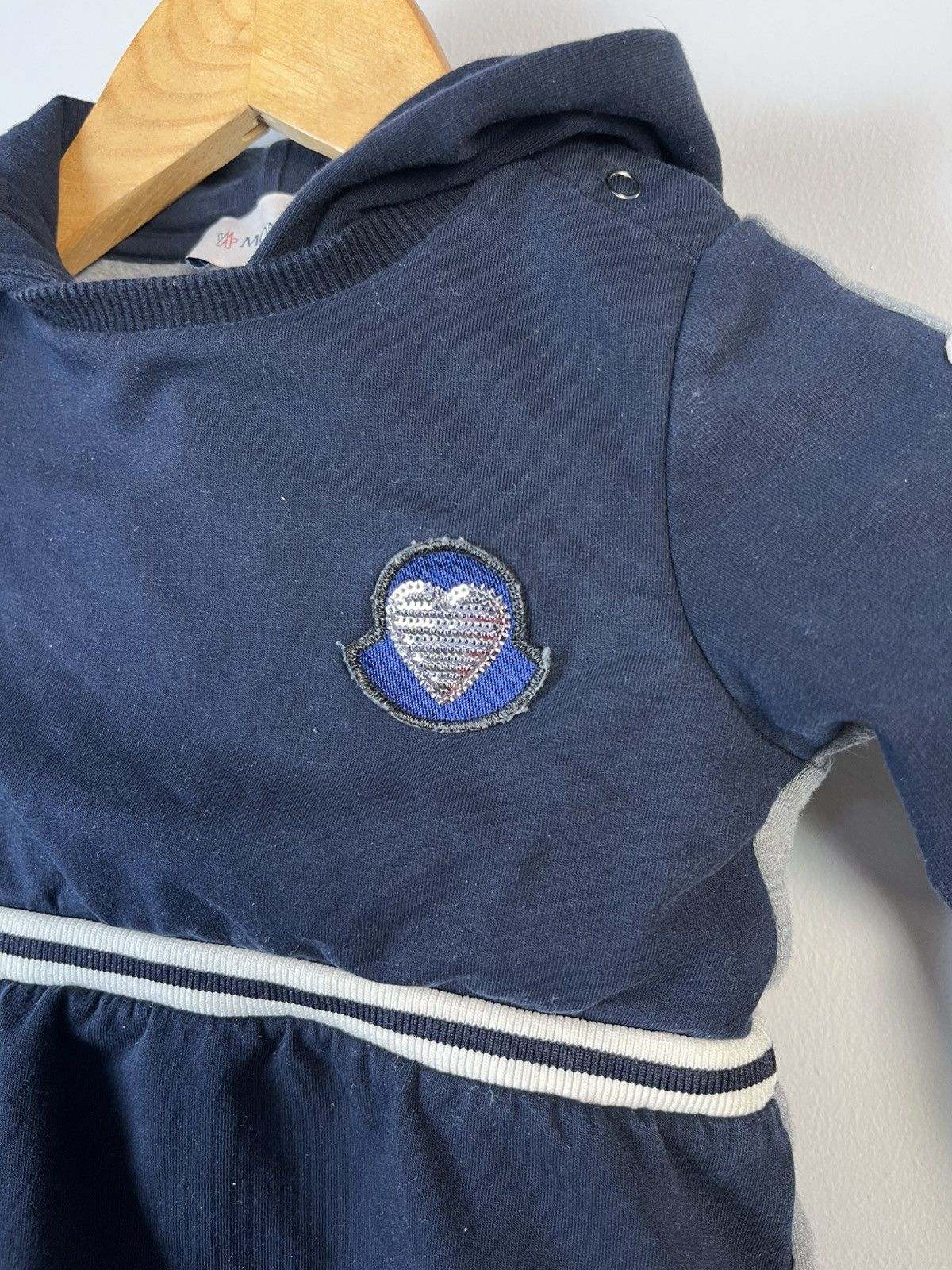 Moncler Moncler Kid`s Luxury Cotton Hooded Dress Size XXS / US 00 / IT 34 - 5 Thumbnail