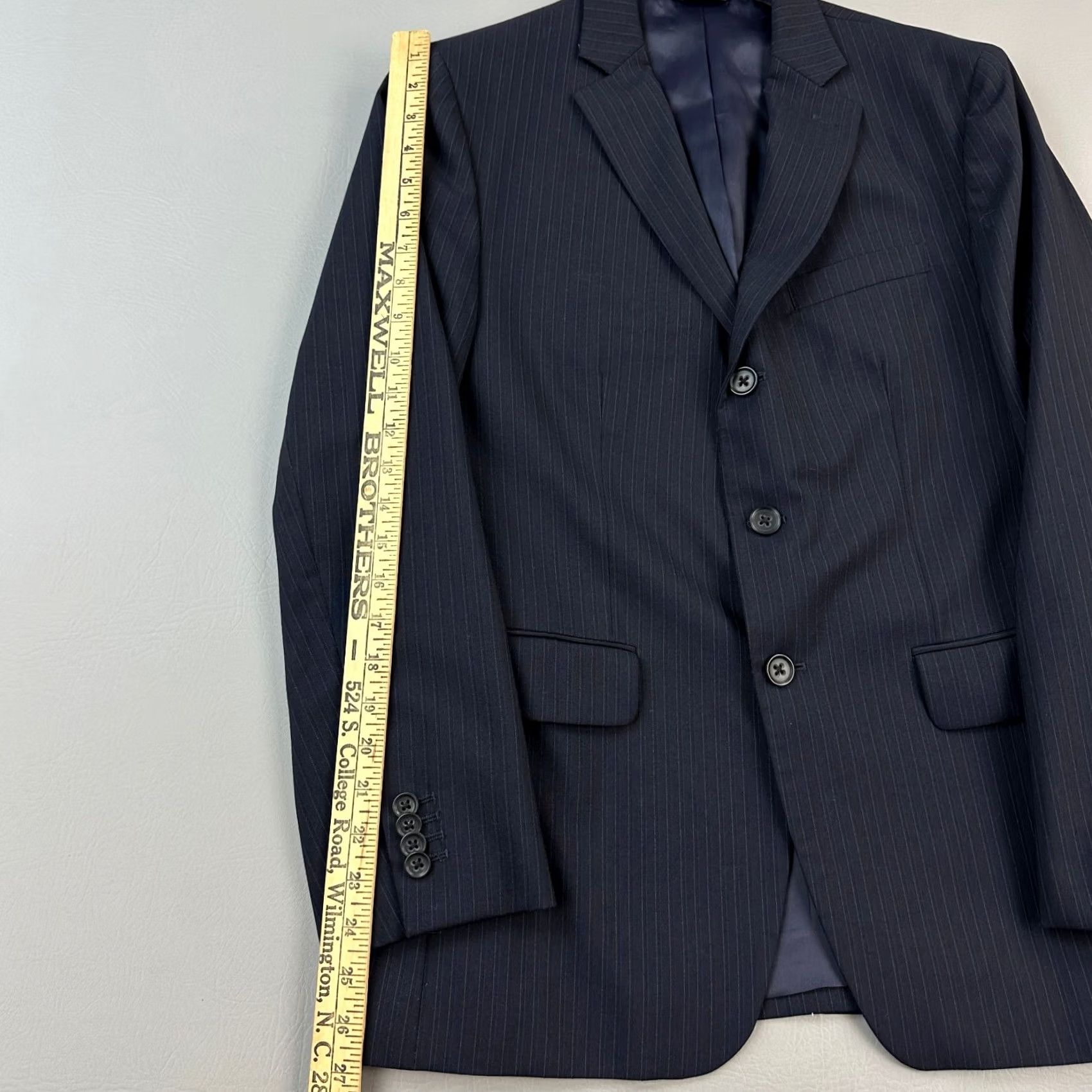 Banana Republic Banana Republic Blazer Mens 38S Navy Pinstripe Wool Modern Fit Sport Jacket Shirt Size 38R - 5 Thumbnail
