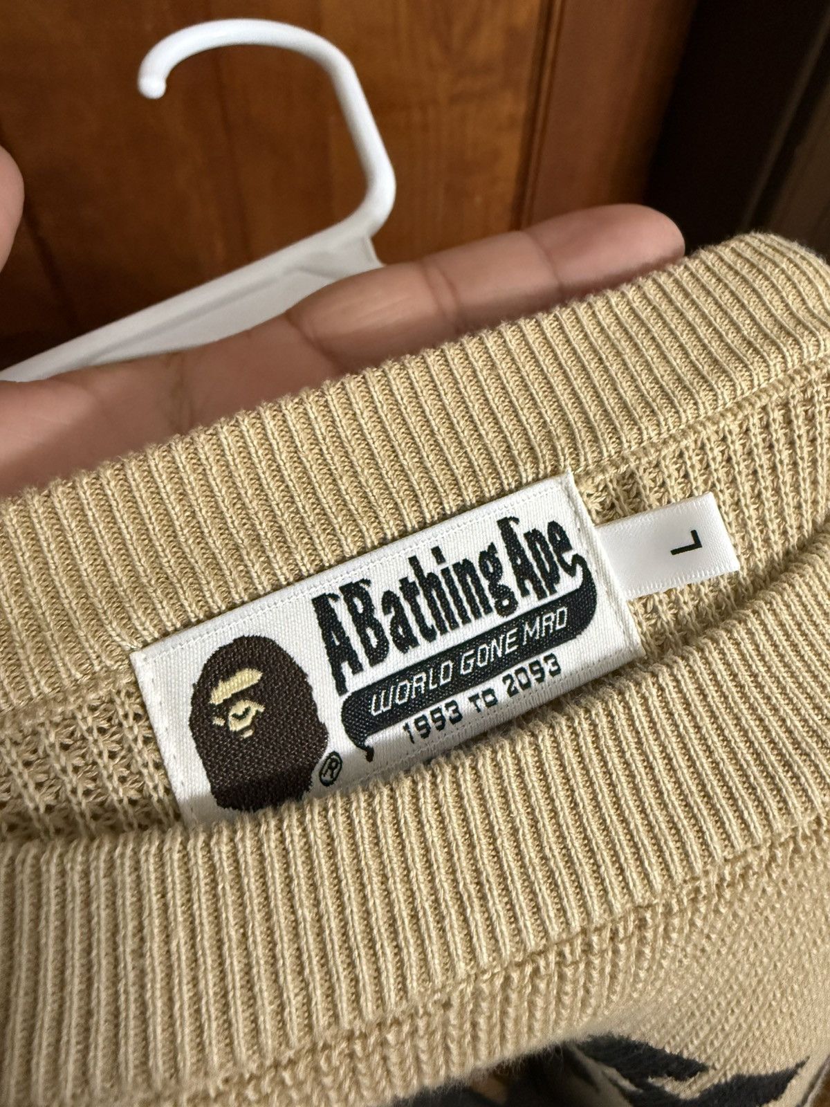 Bape Bape College Waffle Crewneck Sweater Size Large Size US L / EU 52-54 / 3 - 8 Thumbnail