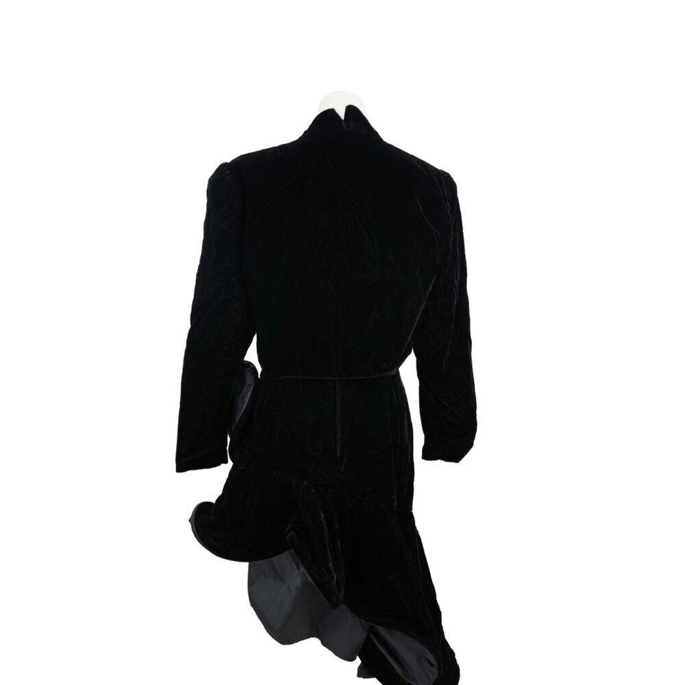 Designer Samir Vintage Black Velvet Dress And Jacket Set Size M / US 6-8 / IT 42-44 - 8 Thumbnail