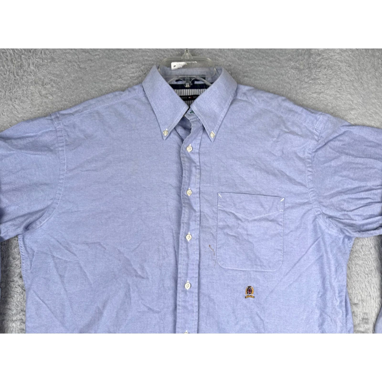 Tommy Hilfiger Tommy Hilfiger Shirt Men XL Blue Button Up Long Sleeve Pocket Casual Workwear 16 32-33 Regular Chest 40 in Cotton Woven Button-Down Collar Size US L / EU 52-54 / 3 - 4 Thumbnail