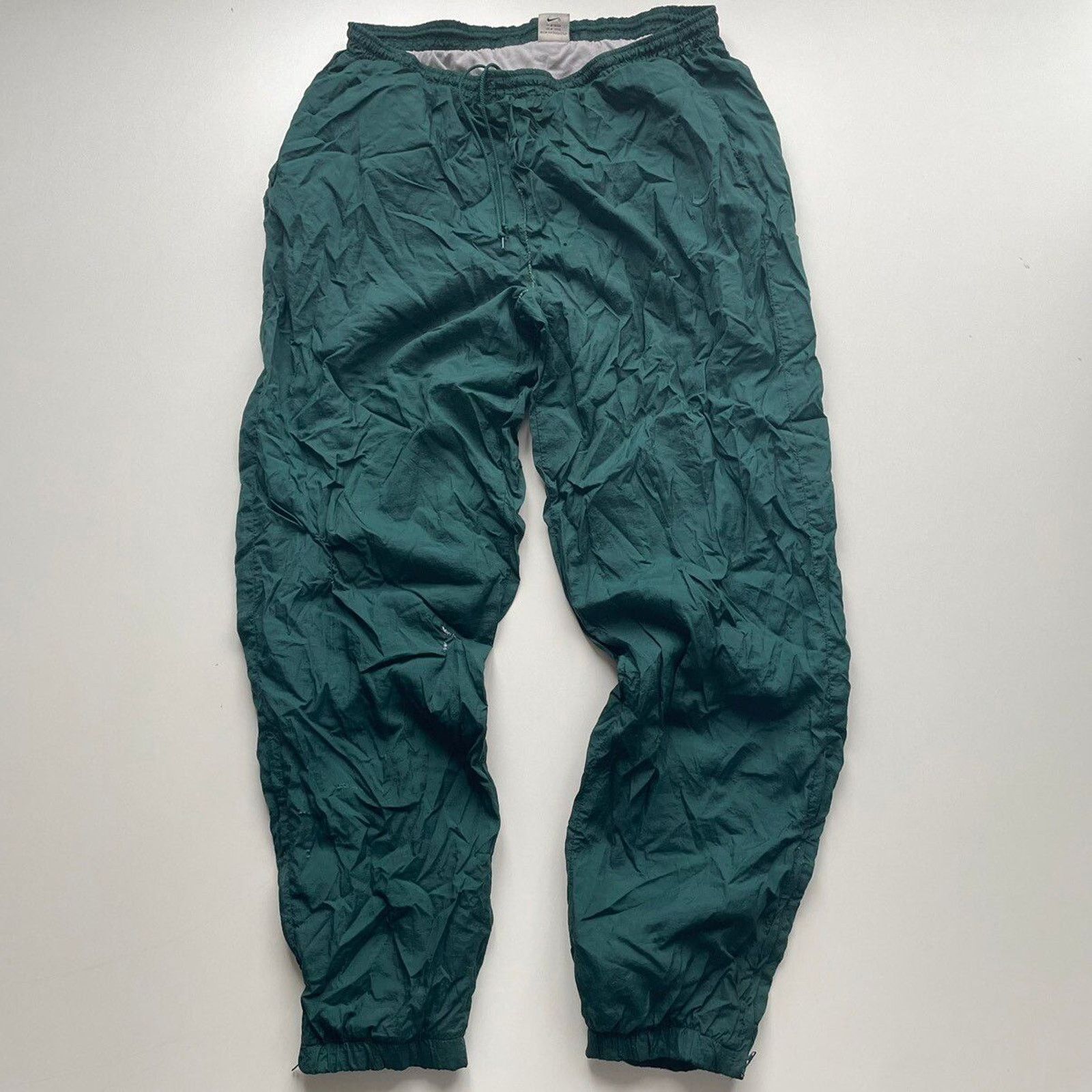 Nike × Vintage Vintage 90s Nike Track Pants Sz XL Green Embroidered Swoosh Size US 36 / EU 52 - 1 Thumbnail
