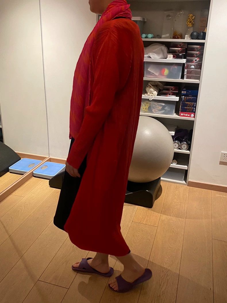 Issey Miyake Issey Miyake Red pleated cardigan Size L / US 10 / IT 46 - 2 Thumbnail