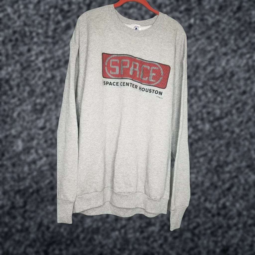 Delta Retro Mens XL Houston Space Center Kennedy Gray Sweatshirt Pullover Crewneck Size US XL / EU 56 / 4 - 1 Thumbnail