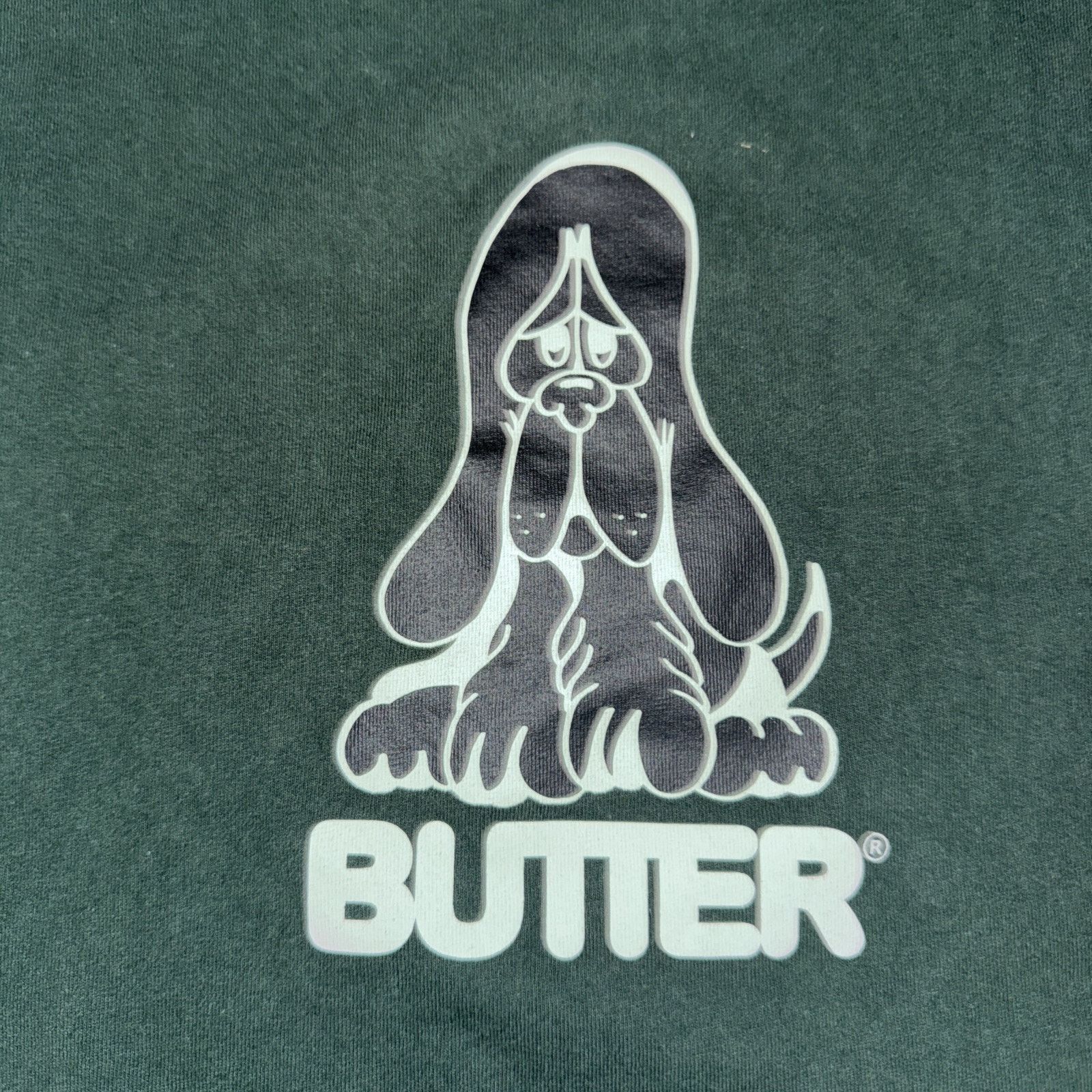Hypebeast Butter Skateboarding Sad Dog T-Shirt Green XL 23x29 Size US XL / EU 56 / 4 - 2 Thumbnail