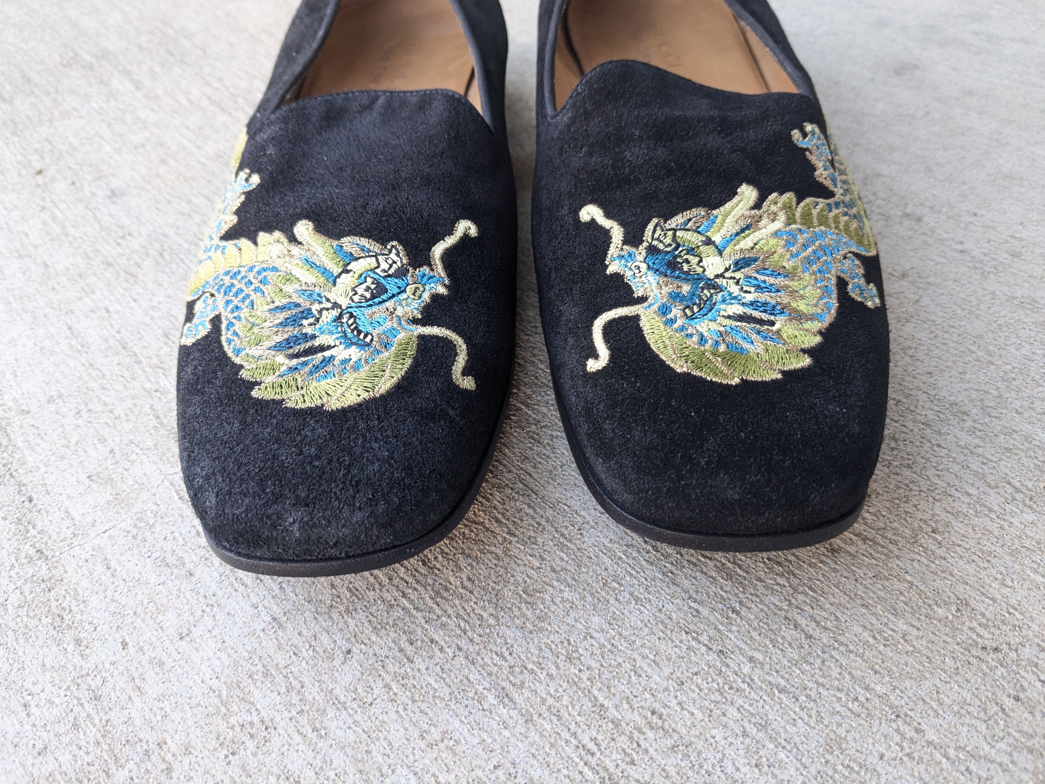 Gucci Gucci Loafers Dragon Black 9.5 Suede Slip Ons Size US 9.5 / EU 42-43 - 2 Thumbnail