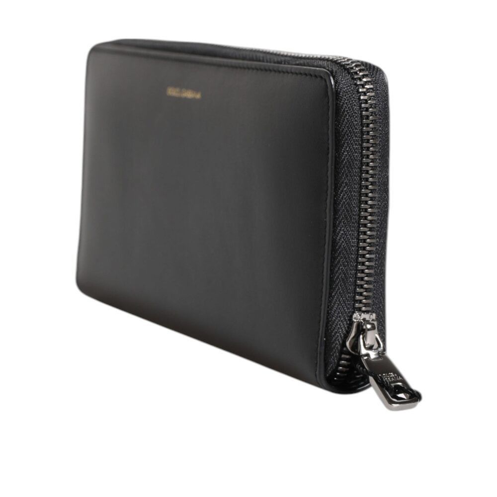 Dolce & Gabbana Dolce & Gabbana Black Blue Exotic Leather Embossed Continent Size ONE SIZE - 3 Thumbnail
