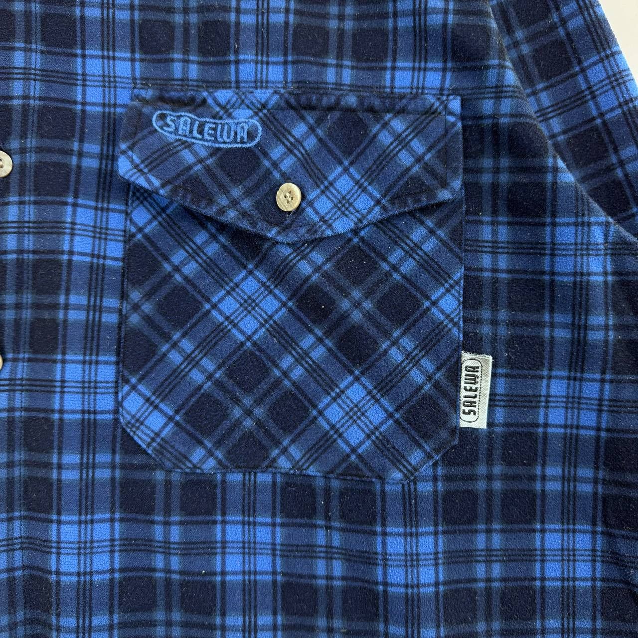 SALEWA Salewa Polarlite Blue Check Flannel Shirt Outdoor Hiking L Size US M / EU 48-50 / 2 - 5 Thumbnail