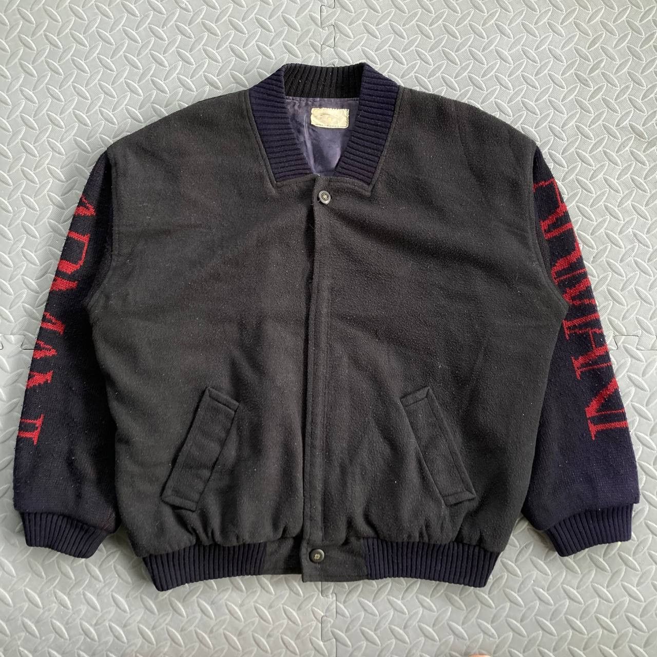 Giorgio Armani Vintage 80’s Spellout Varsity Jacket Size US XL / EU 56 / 4 - 2 Thumbnail