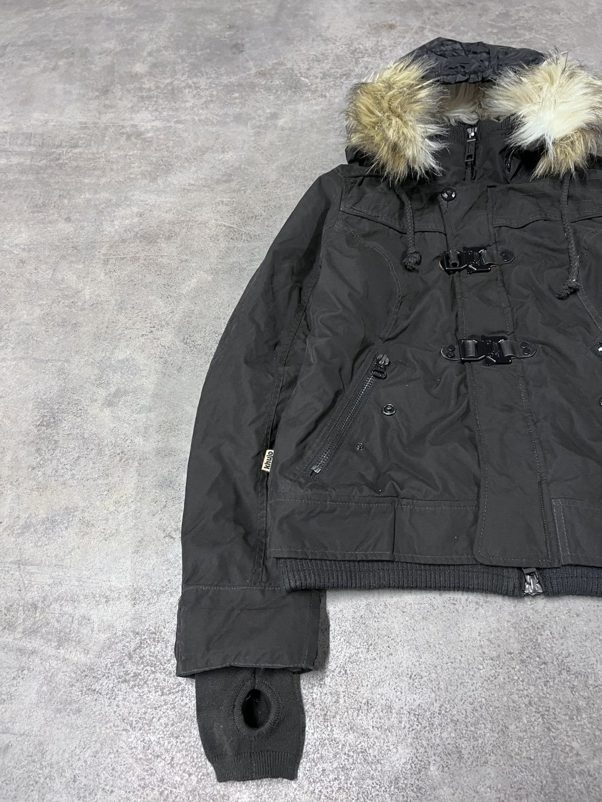 If Six Was Nine Thumb Hole Winter Faux Fur Collar Japanese Style Jacket Size US S / EU 44-46 / 1 - 2 Thumbnail