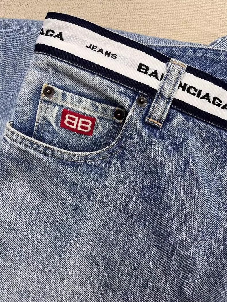 Balenciaga Balenciaga Distressed Wide Leg Denim Pants-2505 Size US 27 - 3 Thumbnail