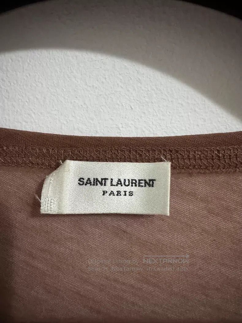 Saint Laurent Paris Saint Laurent Paris Brown Chiffon Destroyed Sleeveless Ves Size L / US 10 / IT 46 - 6 Thumbnail