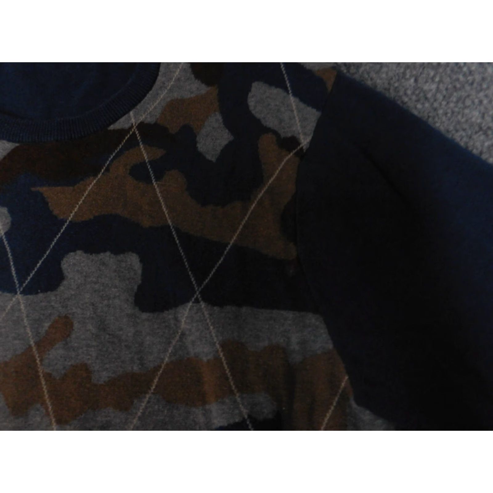 Old Navy Old Navy Mens Sweater XL gray camo crewneck knit pullover long sleeve cotton wool knit Regular Mens Size US XL / EU 56 / 4 - 5 Thumbnail