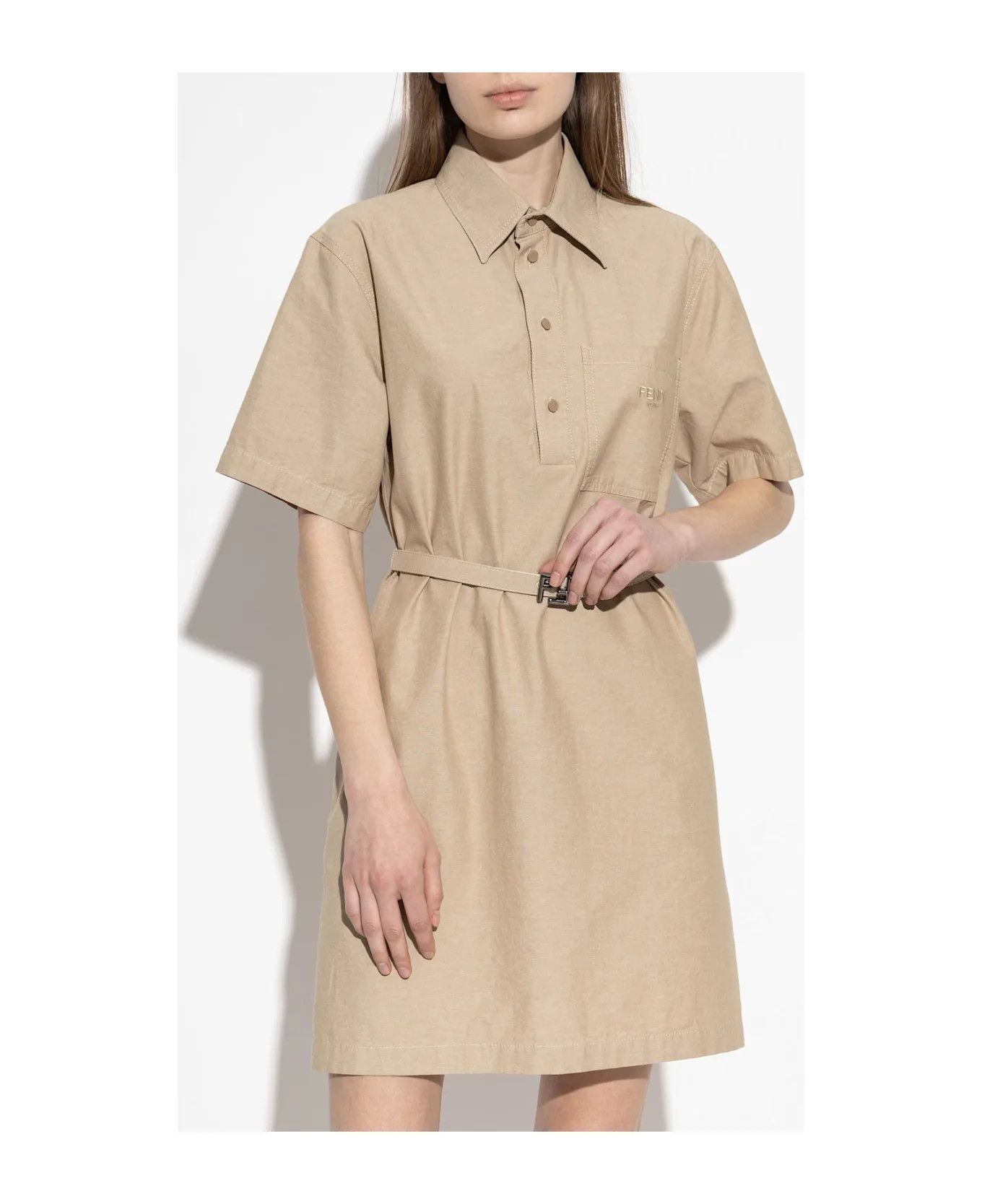 Fendi o1s1wg110326 Dress in Beige Size XL / US 12-14 / IT 48-50 - 2 Thumbnail