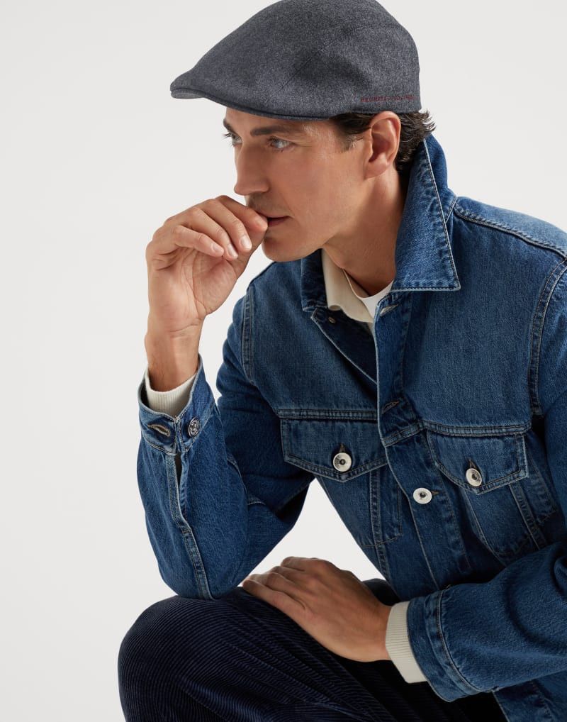 Brunello Cucinelli o1gr1nt0525 Size: M / Flat Cap /Hat in Gray Size ONE SIZE - 3 Thumbnail