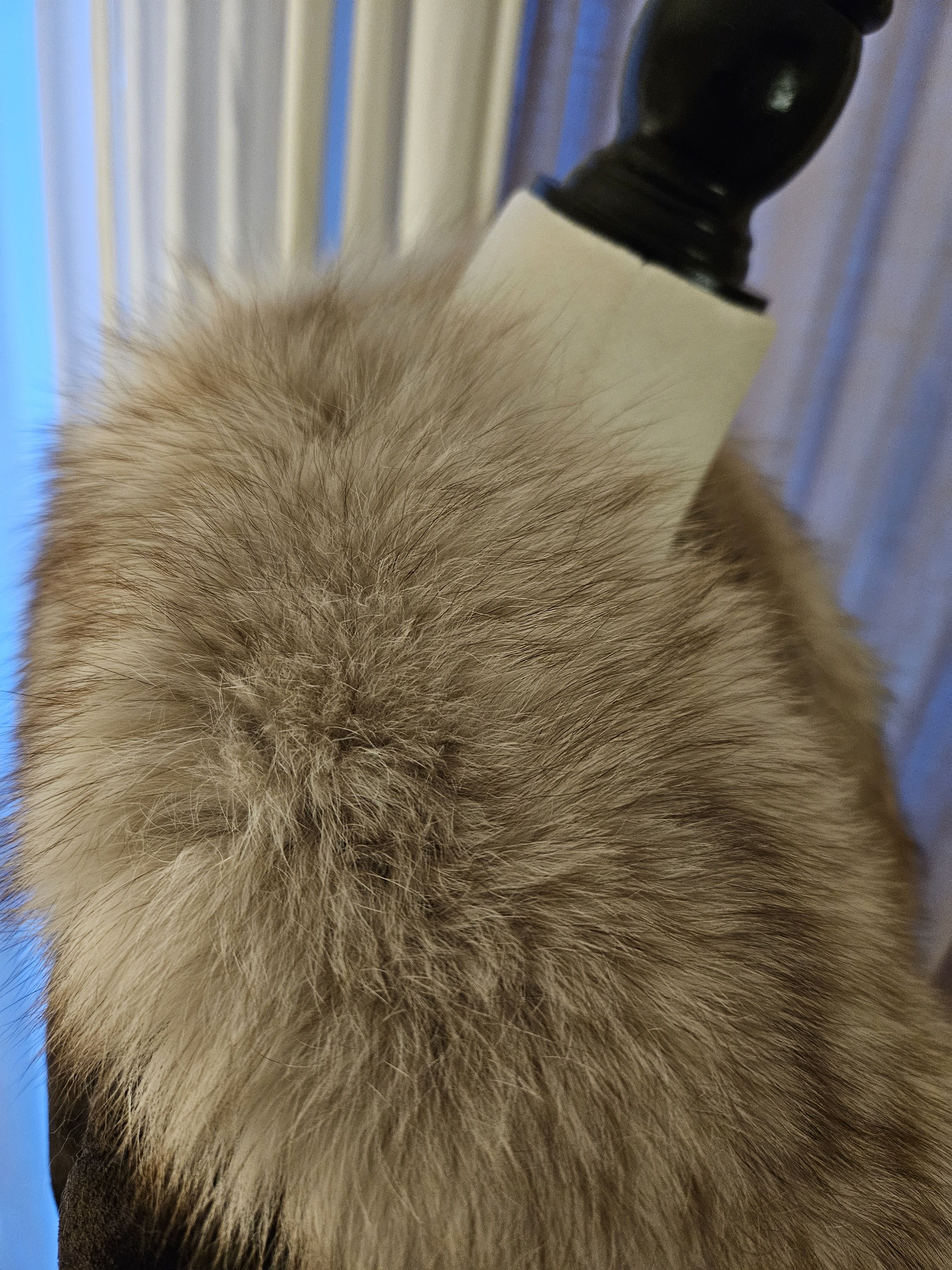 Vintage Vintage Suede Leather Fit-Flare Boho Princess Real Fur Coat Size M / US 6-8 / IT 42-44 - 20 Thumbnail