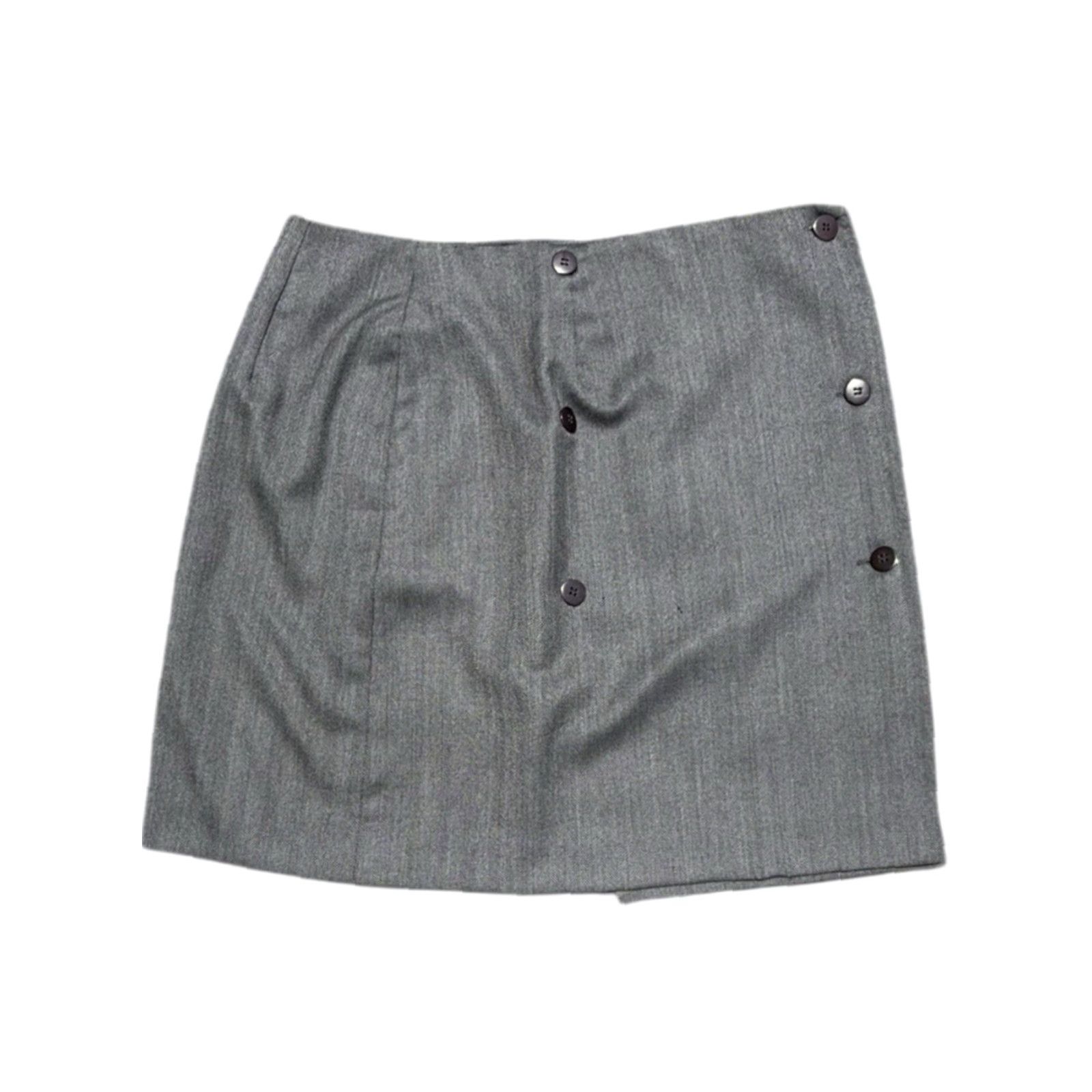 Geoffrey Beene VINTAGE Geoffrey Beene Skirt Women 8 Wool Gray Knee Length Pencil/ Straight 100% Wool Mens Womens Girls? Size 30" / US 8 / IT 44 - 2 Thumbnail