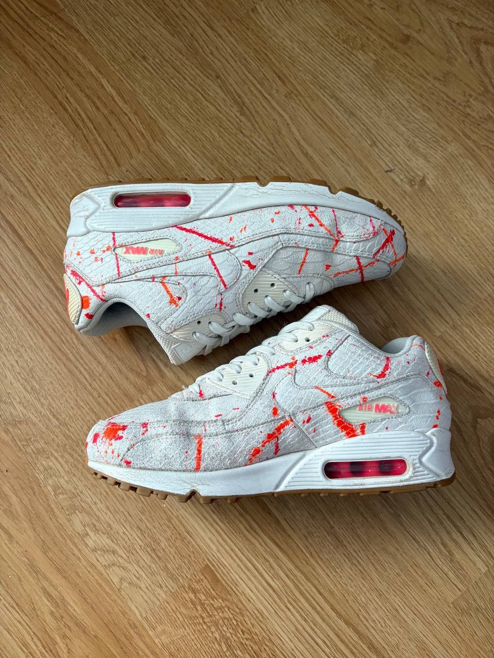 Nike Unreleased Sample Nike Air Max 90 Paint Splatter Snakeskin Size US 5.5 / EU 38 - 3 Thumbnail