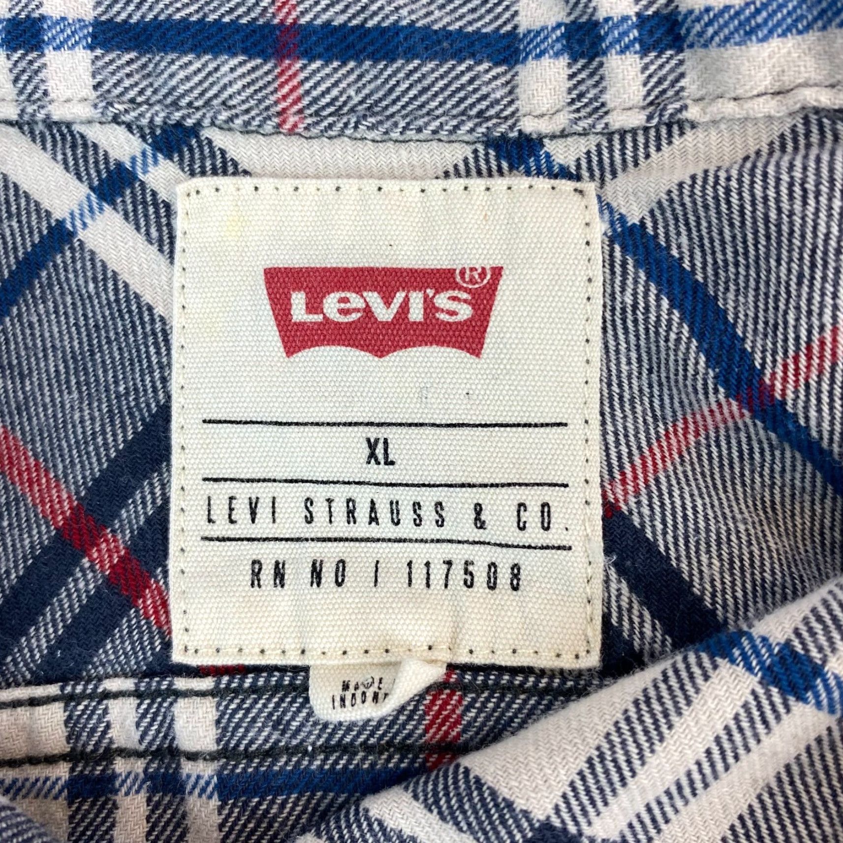 Levi's Levi's Mens Western Plaid Shirt XL Blue Button-Up Cowboy Western Shirt Size US XL / EU 56 / 4 - 2 Thumbnail