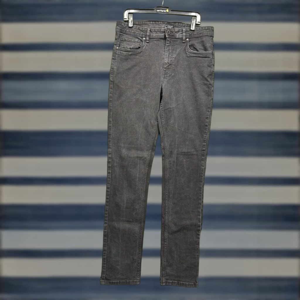 The Perfect Jean NYC Jeans Mens 36x36 Slim Thick Black Denim Stretch Flex Mid Rise 5-Pocket Style Straight