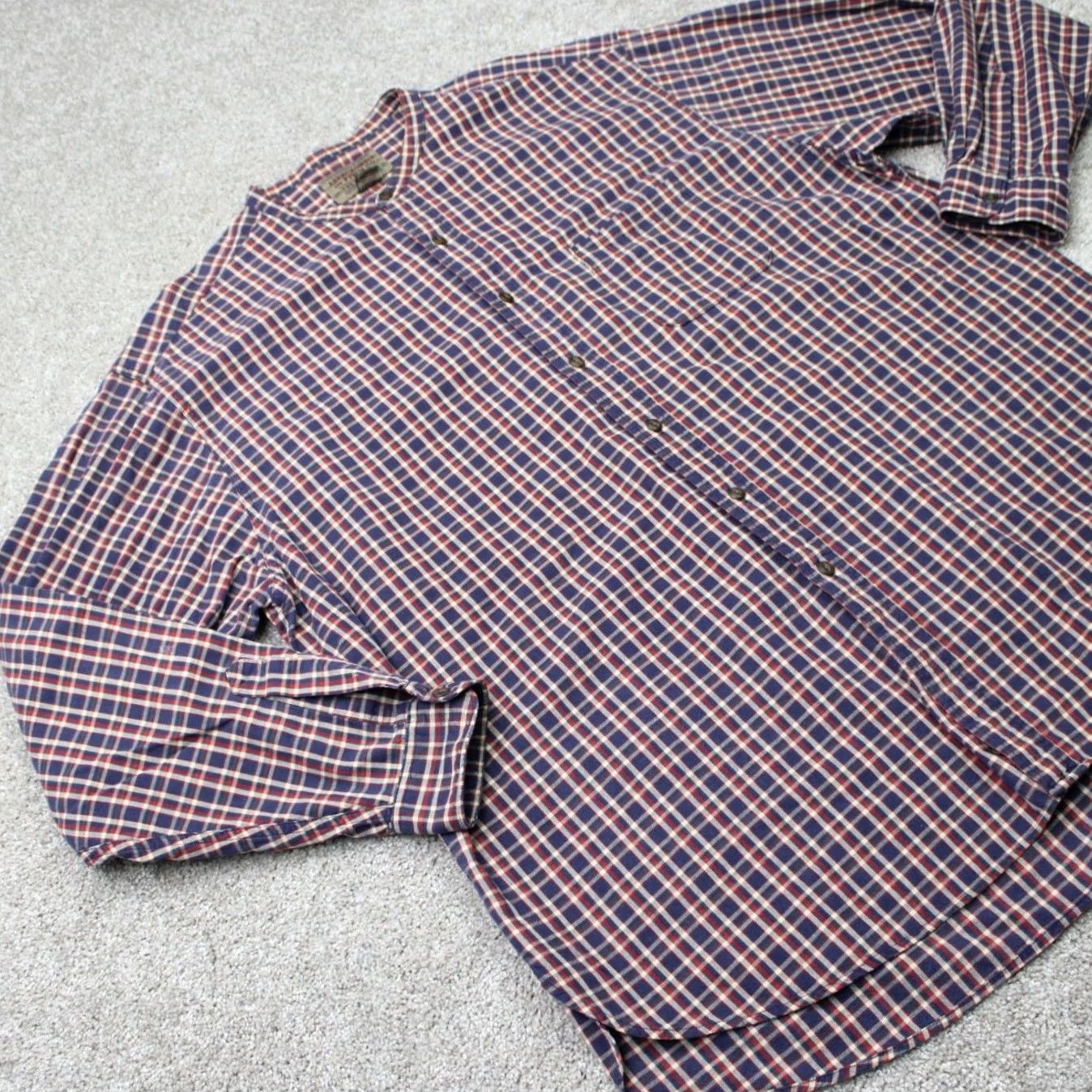 Abercrombie & Fitch Abercrombie & Fitch The Big Shirt Mens XL Red/Blue VTG 100% Cotton Long Sleeve Size US XL / EU 56 / 4 - 5 Thumbnail
