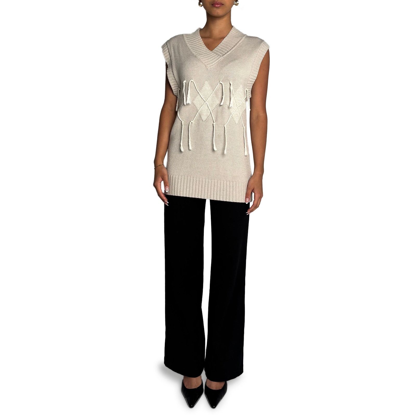 Other Knit Cream Vest Size M / US 6-8 / IT 42-44 - 3 Thumbnail