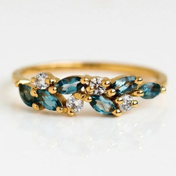 Handmade 18kt Yellow Gold Plated CZ Ring Size ONE SIZE - 2 Thumbnail