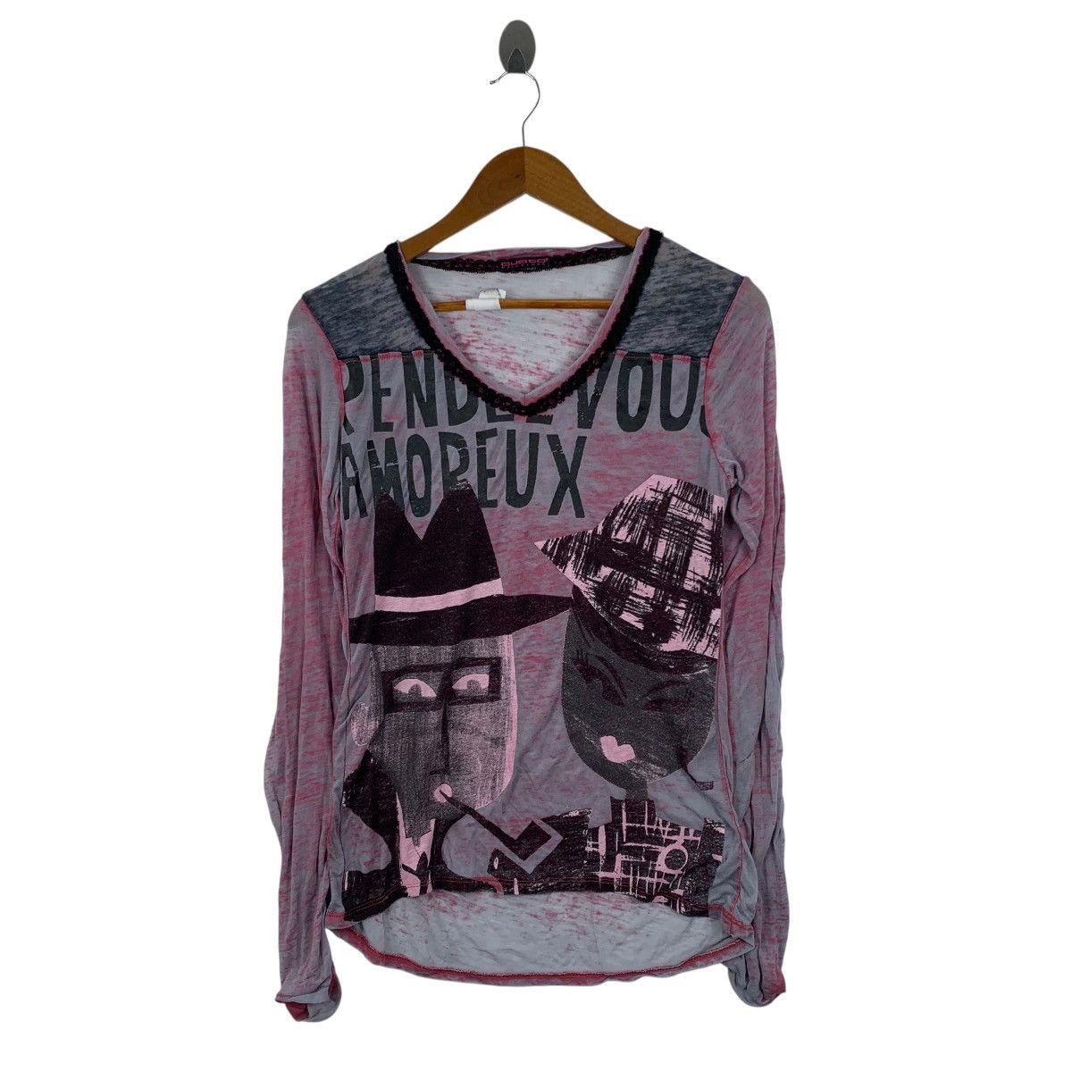 Custo Barcelona CUSTO BARCELONA Paperthin Graphic Abstrac Long Sleeve TShirt Size US S / EU 44-46 / 1 - 1 Thumbnail