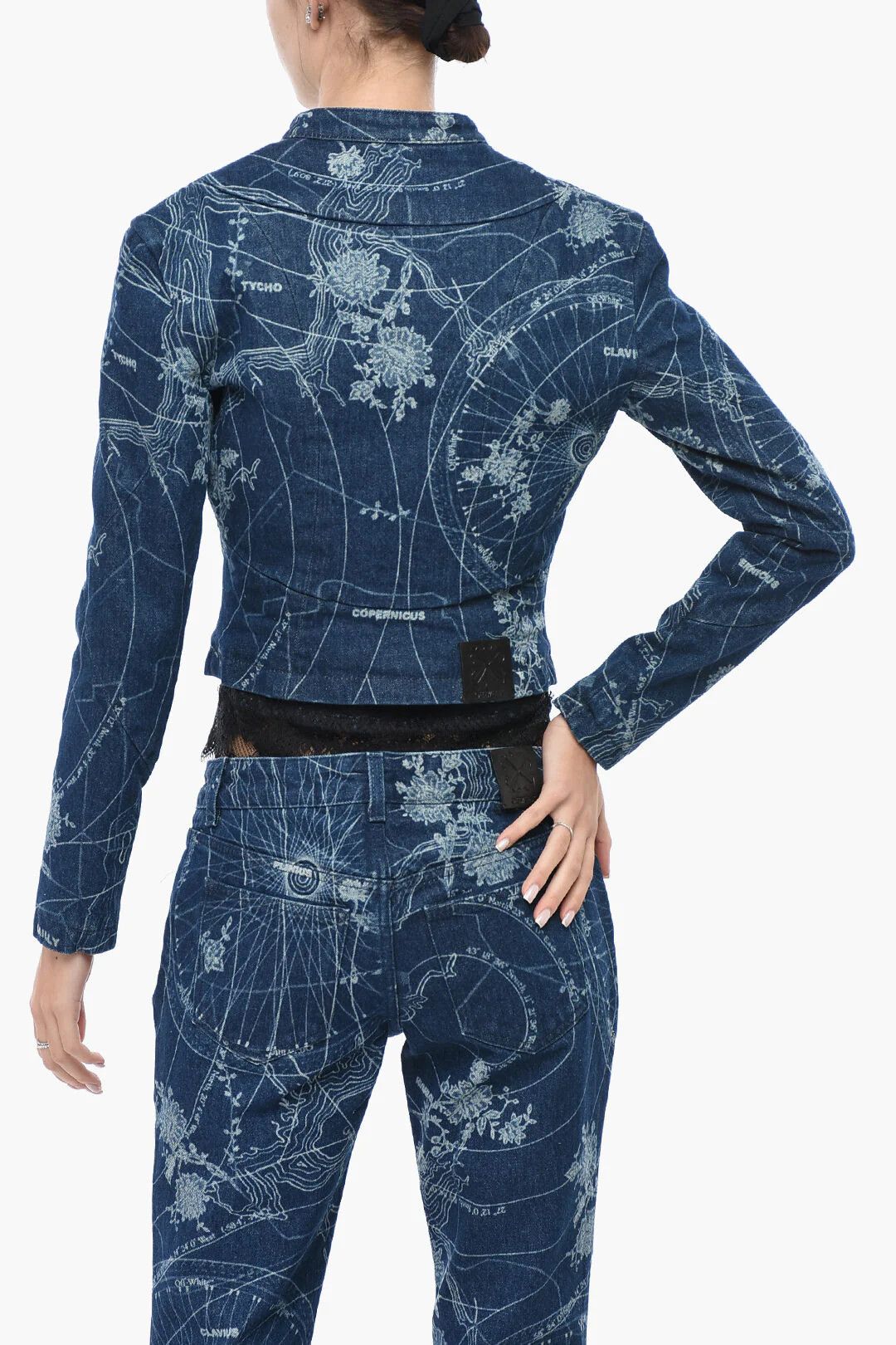 Off-White og1mm0426 Printed Denim Jacket in Blue Size S / US 4 / IT 40 - 2 Thumbnail