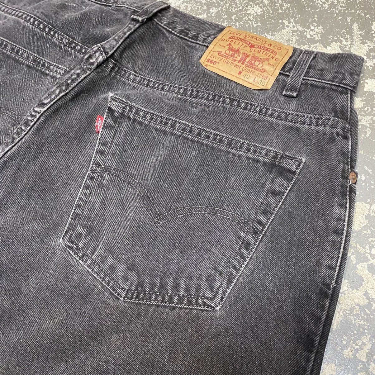 Japanese Brand × Levi's × Vintage Vintage Levi’s 560 Error Double Tab Pocket Black Jeans 90s Size US 38 / EU 54 - 12 Thumbnail