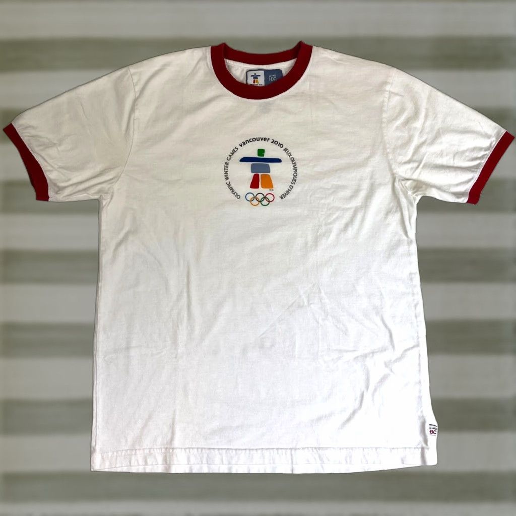 Vintage VINTAGE Nike T-Shirt Men 2010 Olympic Winter Games Vancouver HBC Made in Canada Sz M White 100% Cotton Graphic Print Size US M / EU 48-50 / 2 - 1 Thumbnail