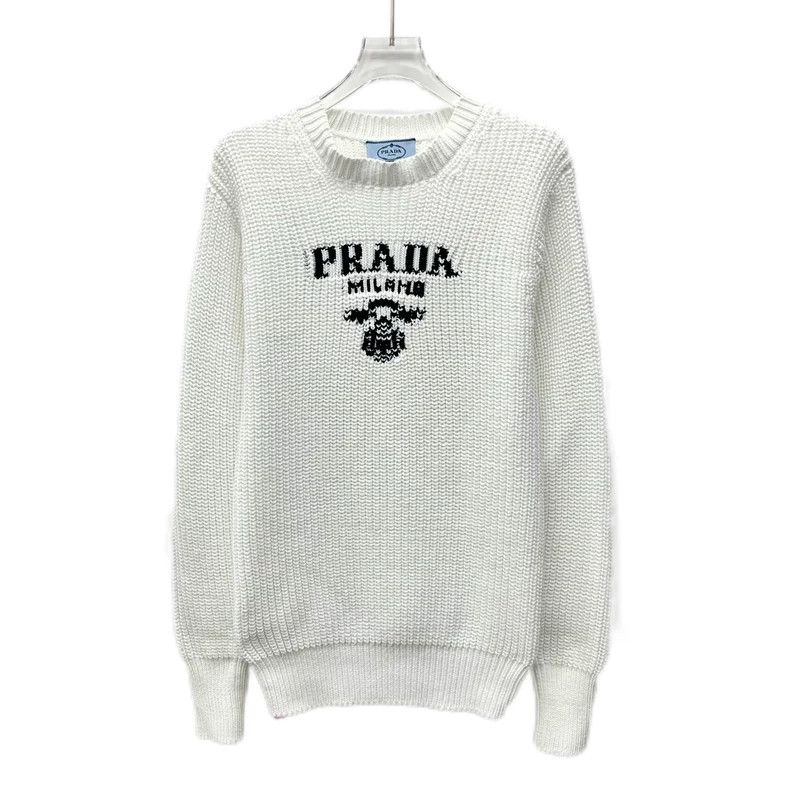 Prada Prada Style 22 white letter inlaid cotton round-neck long-s Size US XXS / EU 40 - 1 Thumbnail
