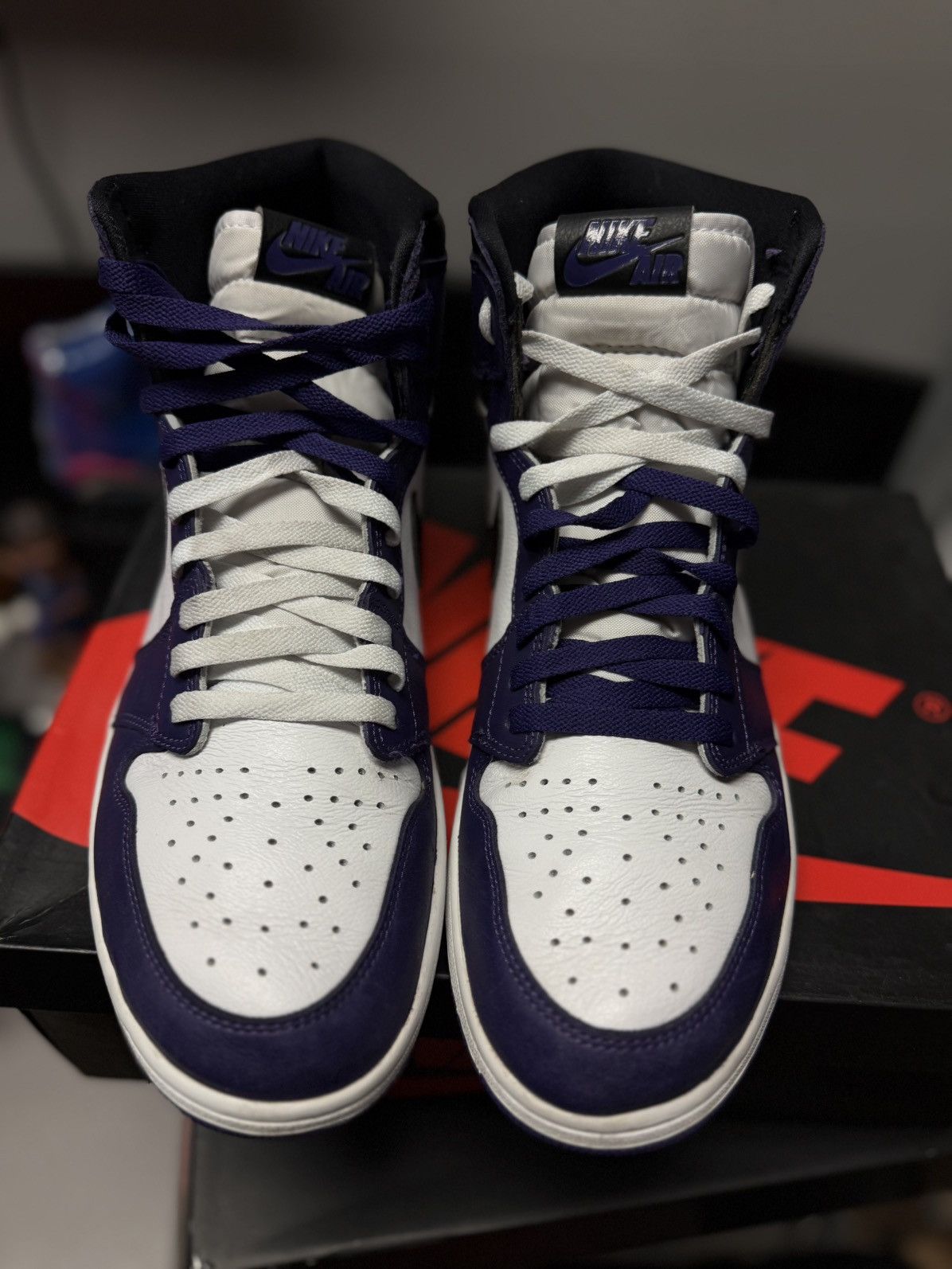 Jordan Brand × Nike Jordan 1 High Court Purple Size 13 (555088-500) 🧼 Size US 13 / EU 46 - 4 Thumbnail