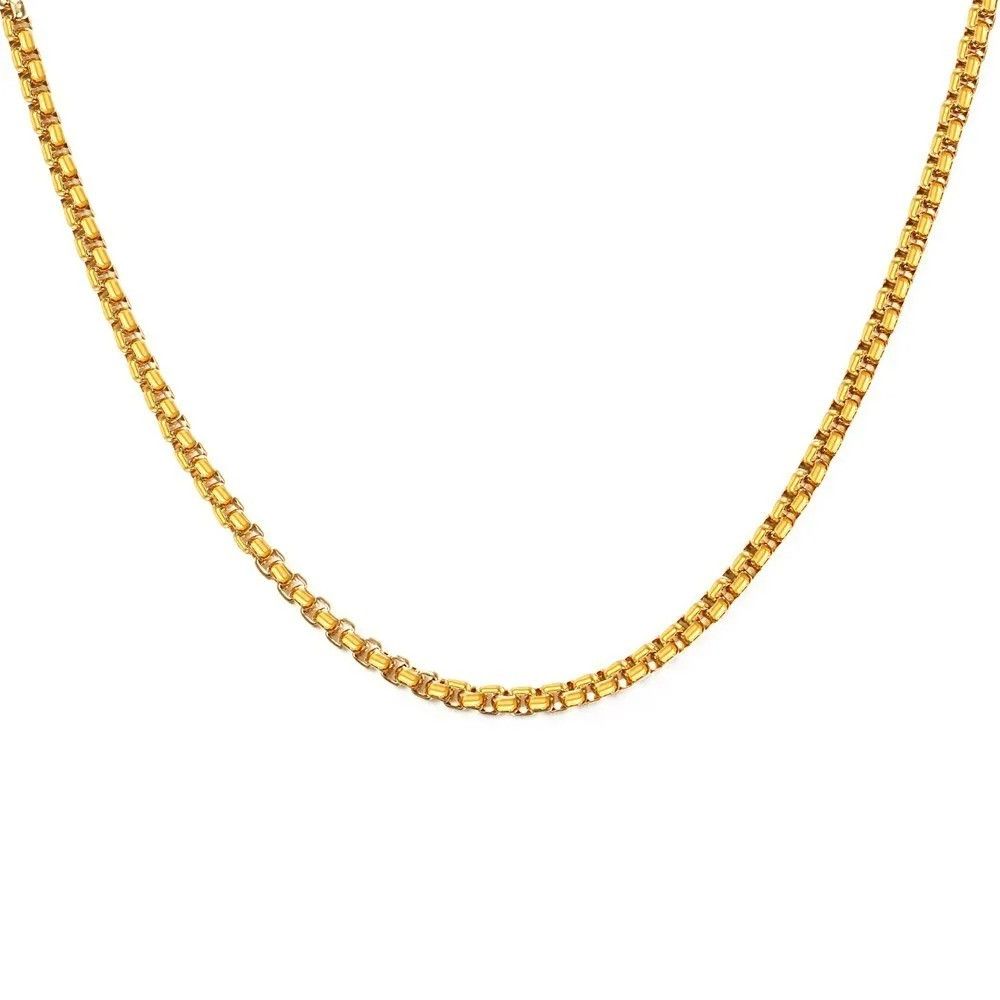 Vintage 3mm Thick Golden Link Chain Necklace Size ONE SIZE - 2 Thumbnail