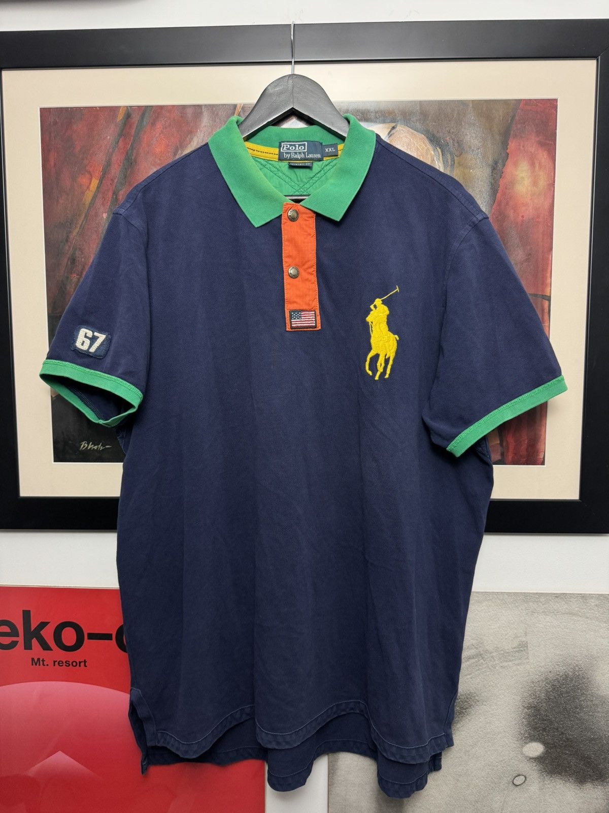 Polo Ralph Lauren Navy Japan & USA Flag Big Pony Polo Ralph Lauren