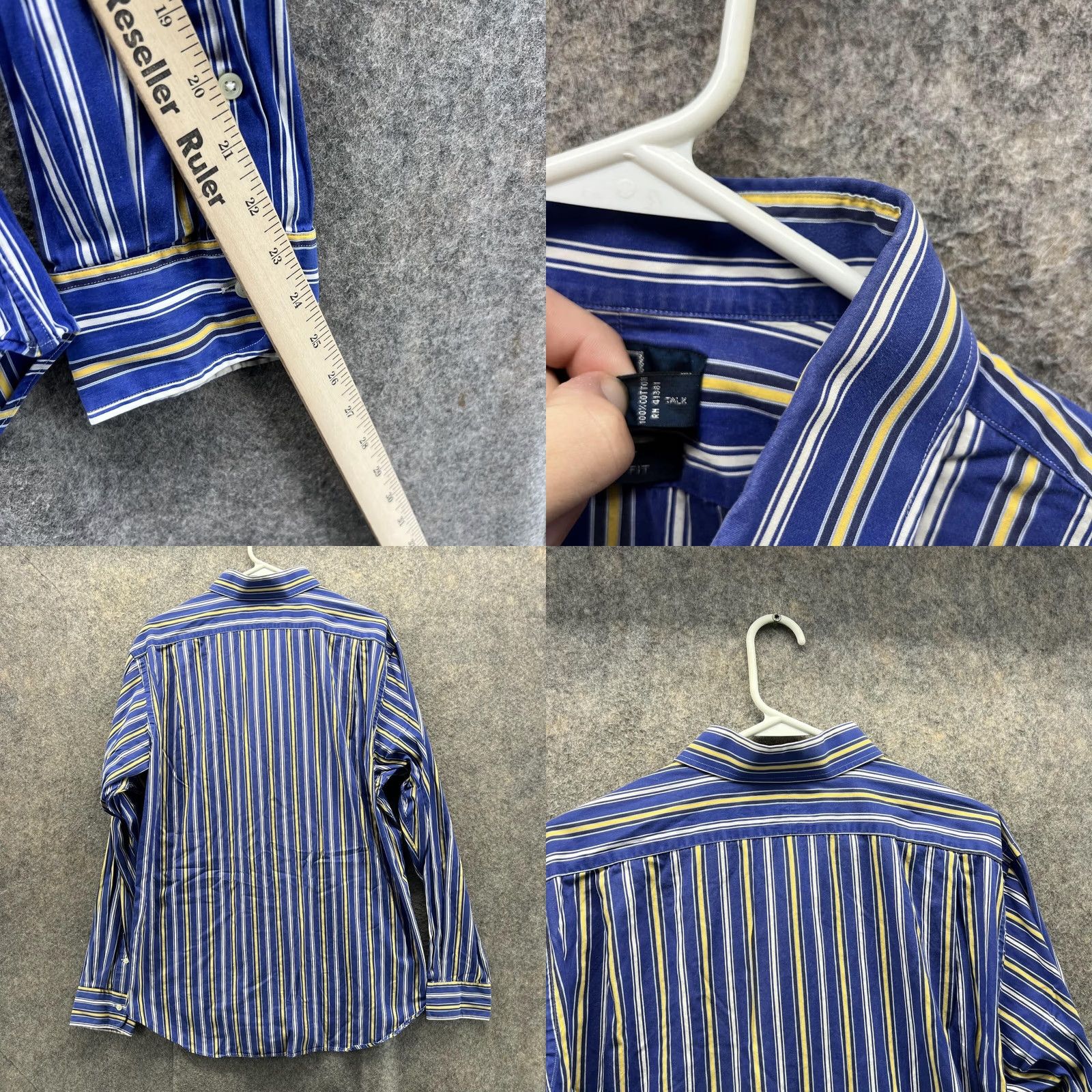 Polo Ralph Lauren VINTAGE Polo Ralph Lauren Shirt Men Large Blue Striped Button-Down Collared Size US L / EU 52-54 / 3 - 8 Thumbnail