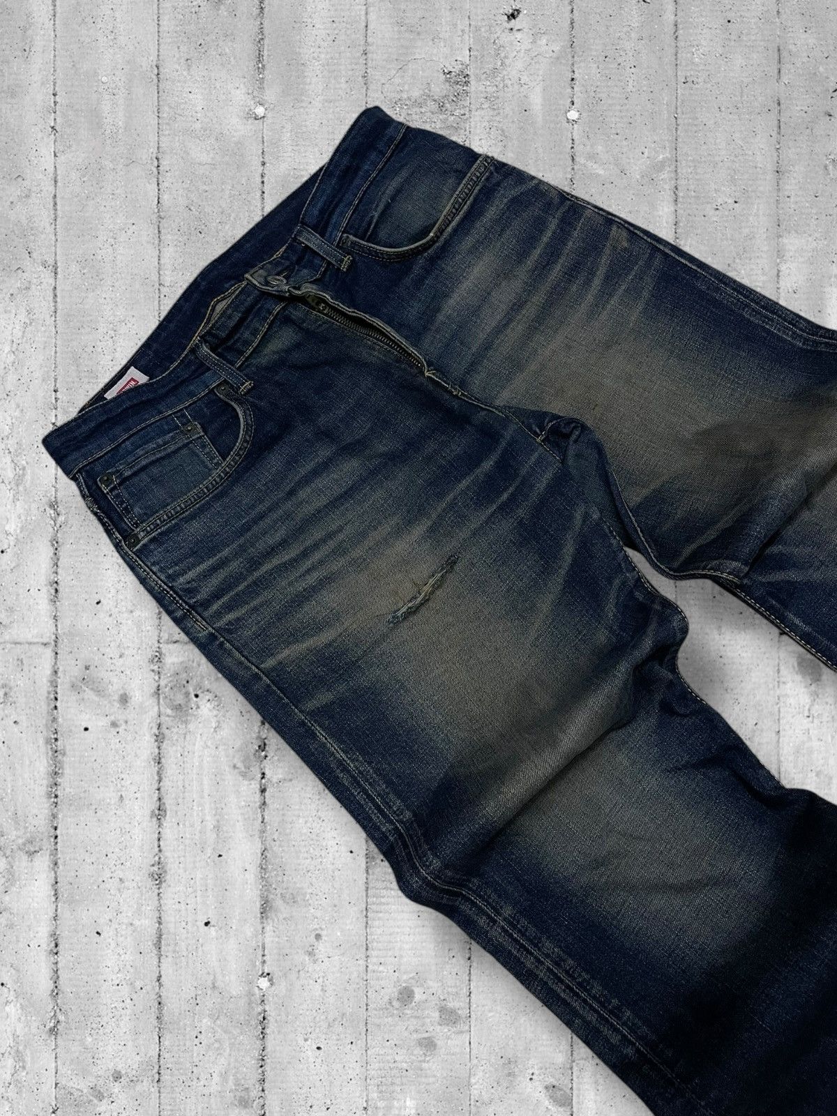 Designer × Edwin × Vintage Vintage 1990s Japan Designer Edwin Distressed Dirt Denim Size US 32 / EU 48 - 7 Thumbnail
