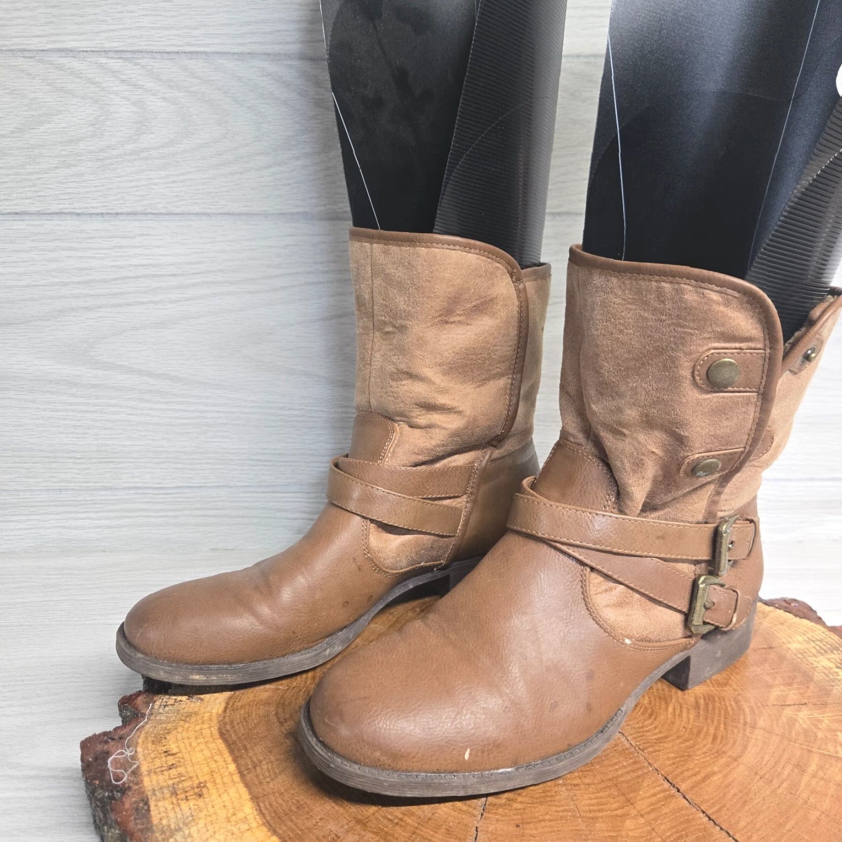 Vintage Wear Ever Pimone Boots Adult Size 6 M Brown Leather Straps Ankle Women's Size US 6 / IT 36 - 2 Thumbnail