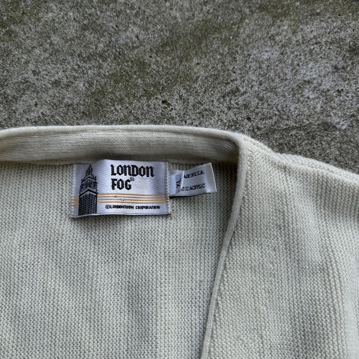 Vintage 1980s London Fog Made in USA Cream Acrylic Cardigan Sweater Size US XL / EU 56 / 4 - 7 Thumbnail