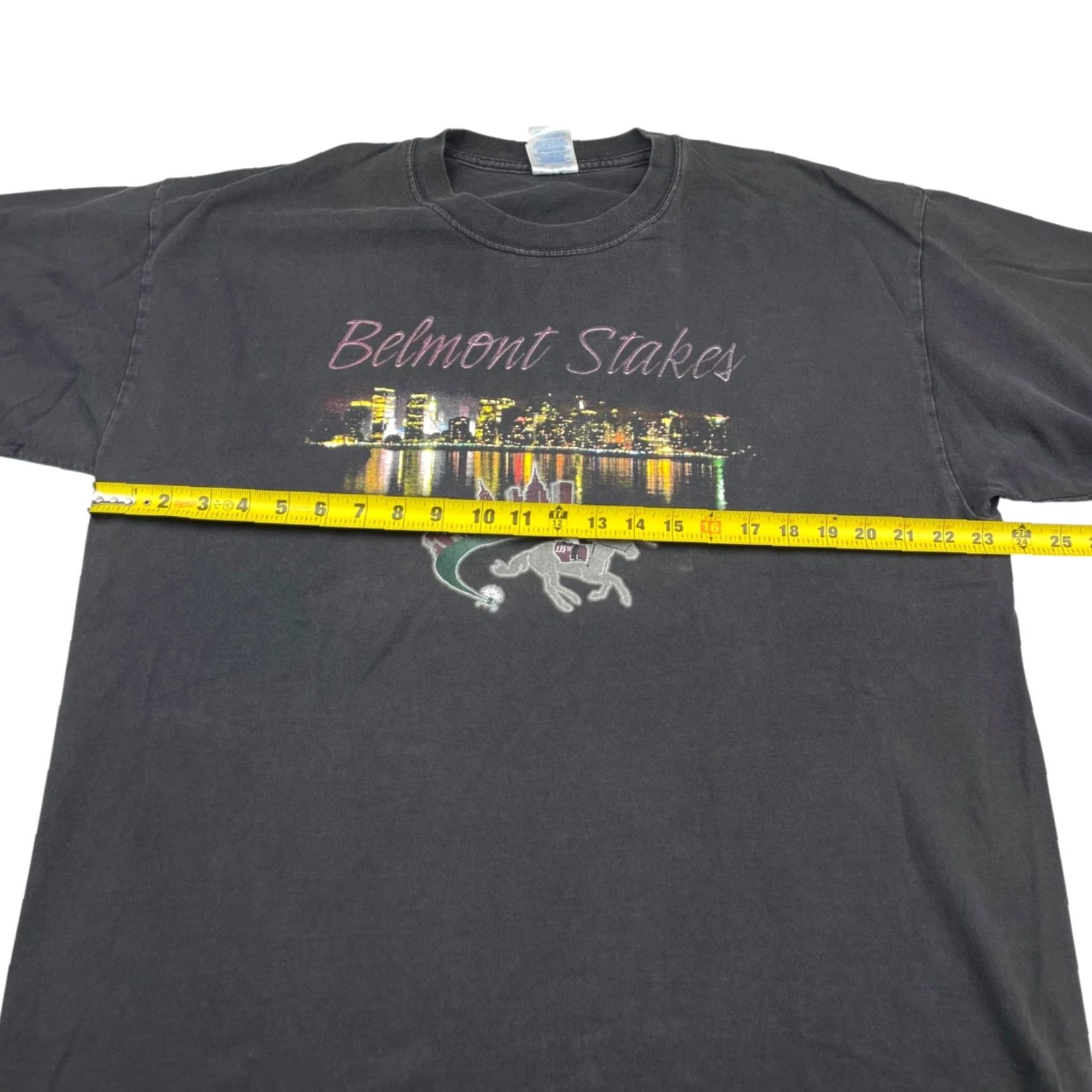 Gildan VTG Belmont Stakes T-Shirt - 100% Cotton - Short Sleeve Crew Neck - XL - Black - Gildan - Mens Size US XL / EU 56 / 4 - 8 Thumbnail