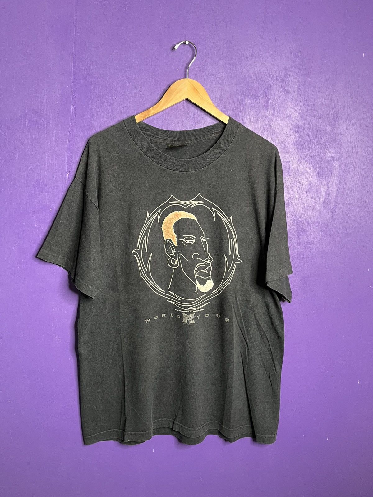 Other Vintage 1996 MTV Dennis Rodman world tour t-shirt Size US XL / EU 56 / 4 - 1 Thumbnail