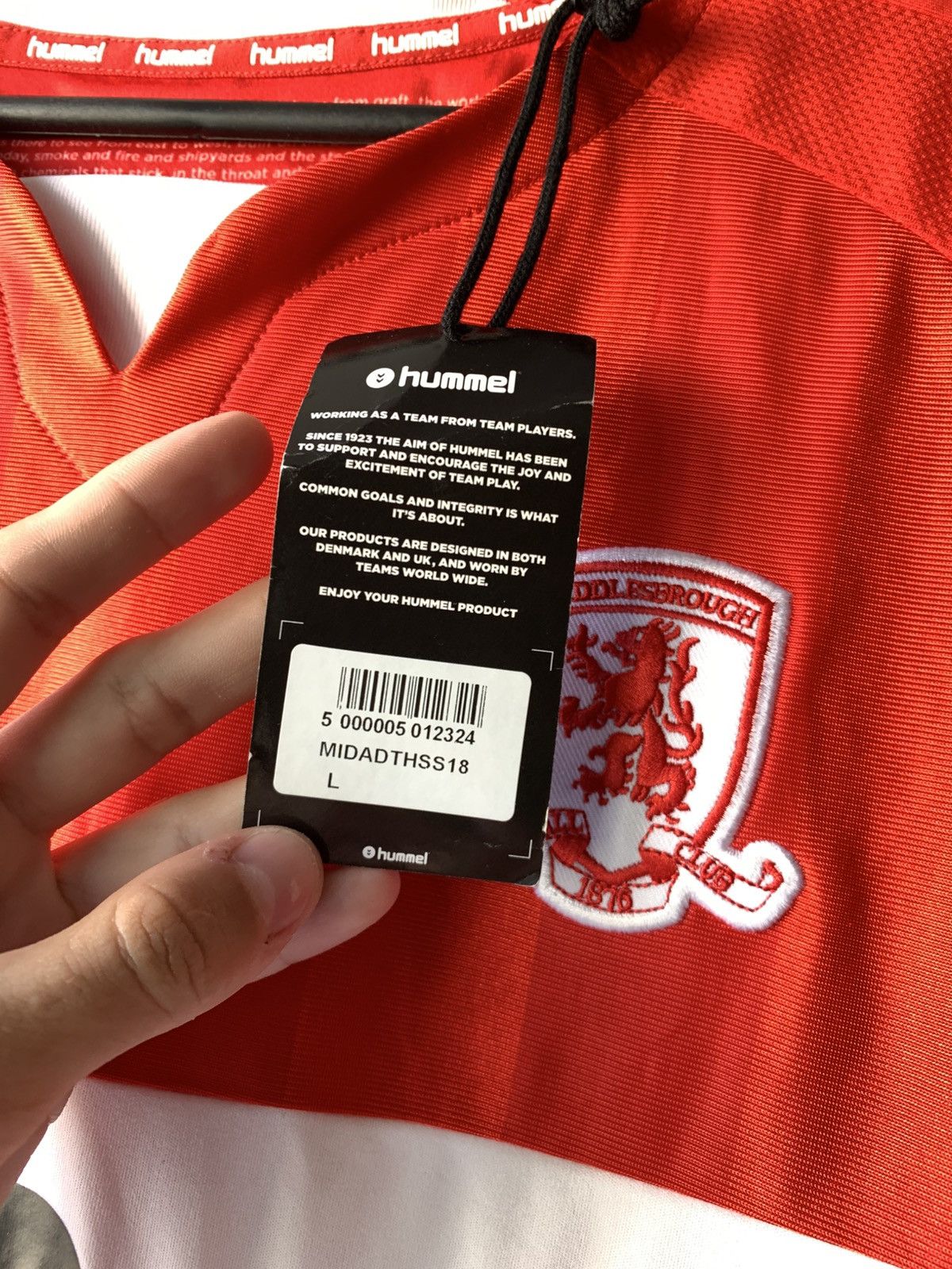 Hummel 🔥HUMMEL MIDDLESBROUGH 2018 2019 SOCCER JERSEY NEW WITH TAGS Size US L / EU 52-54 / 3 - 6 Thumbnail