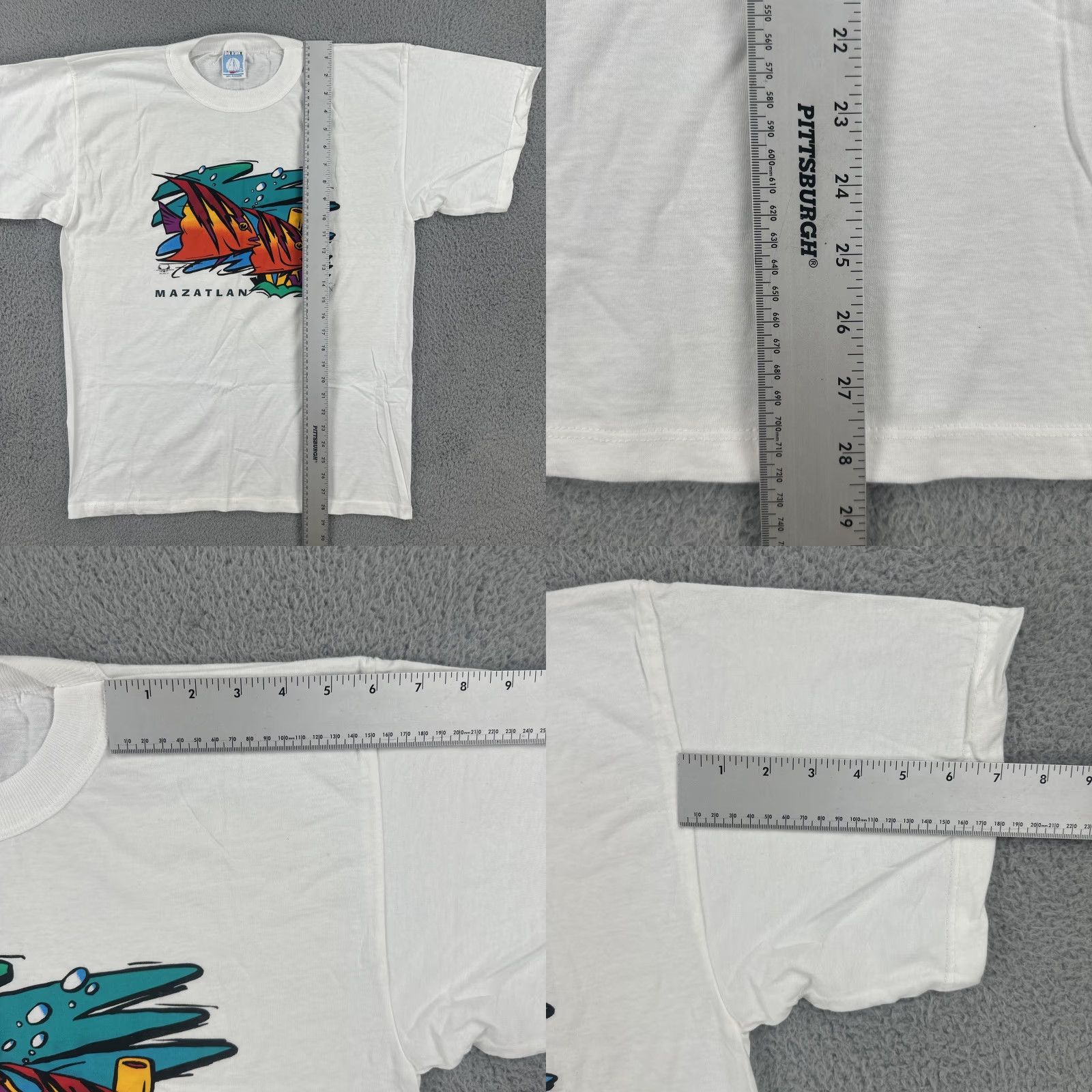 Vintage VINTAGE El Capitan T-Shirt Mens Cotton 90s Mazatlan Mexico White Short Sleeve Crew Neck Large Fun Beach Fish Art Holiday EUC Size US L / EU 52-54 / 3 - 9 Thumbnail