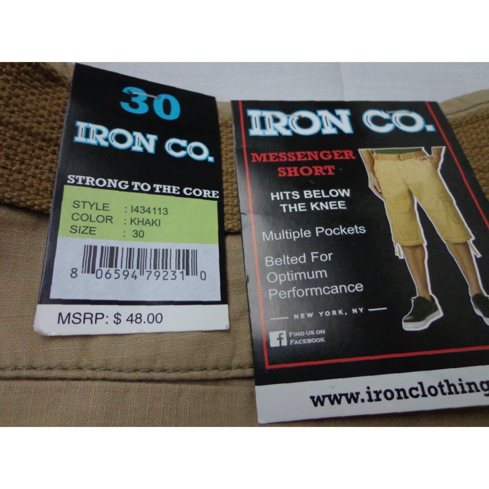 Vintage IRON CO. Messenger Cargo Shorts Belted Below Knee Khaki Size 30 NEW Cargo Men Beige 30 Regular Belted IRON CO. Size US 30 / EU 46 - 4 Thumbnail