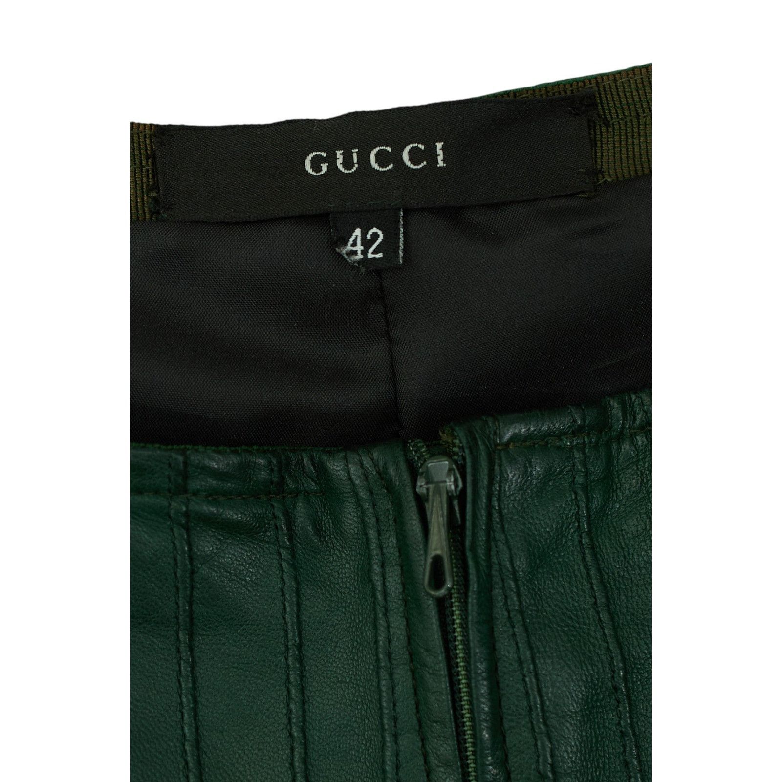Gucci F/W 1999 by Tom Ford Green Leather Trousers Size 28" / US 6 / IT 42 - 4 Thumbnail
