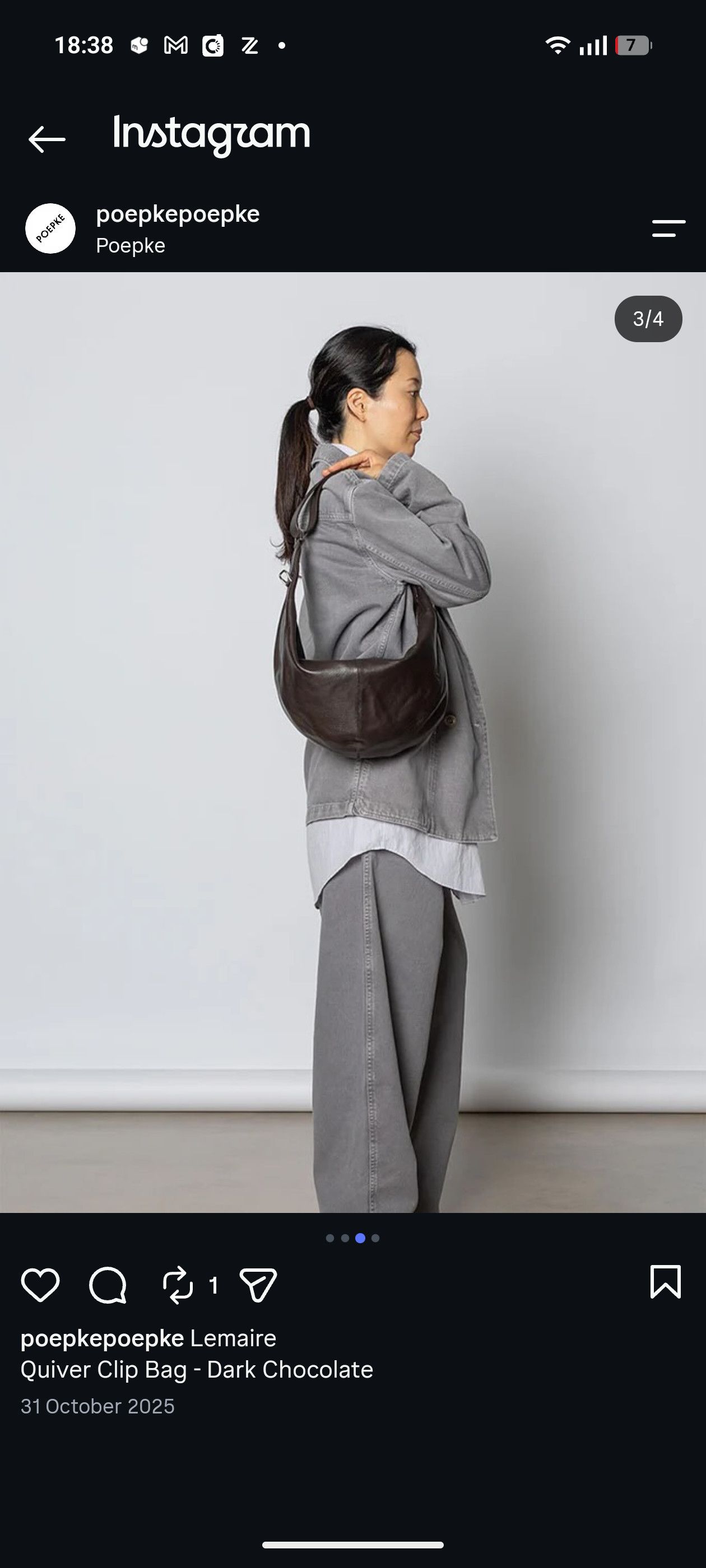 Lemaire LEMAIRE QUIVER CLIP BAG soft game croissant the row loewe Size ONE SIZE - 13 Thumbnail