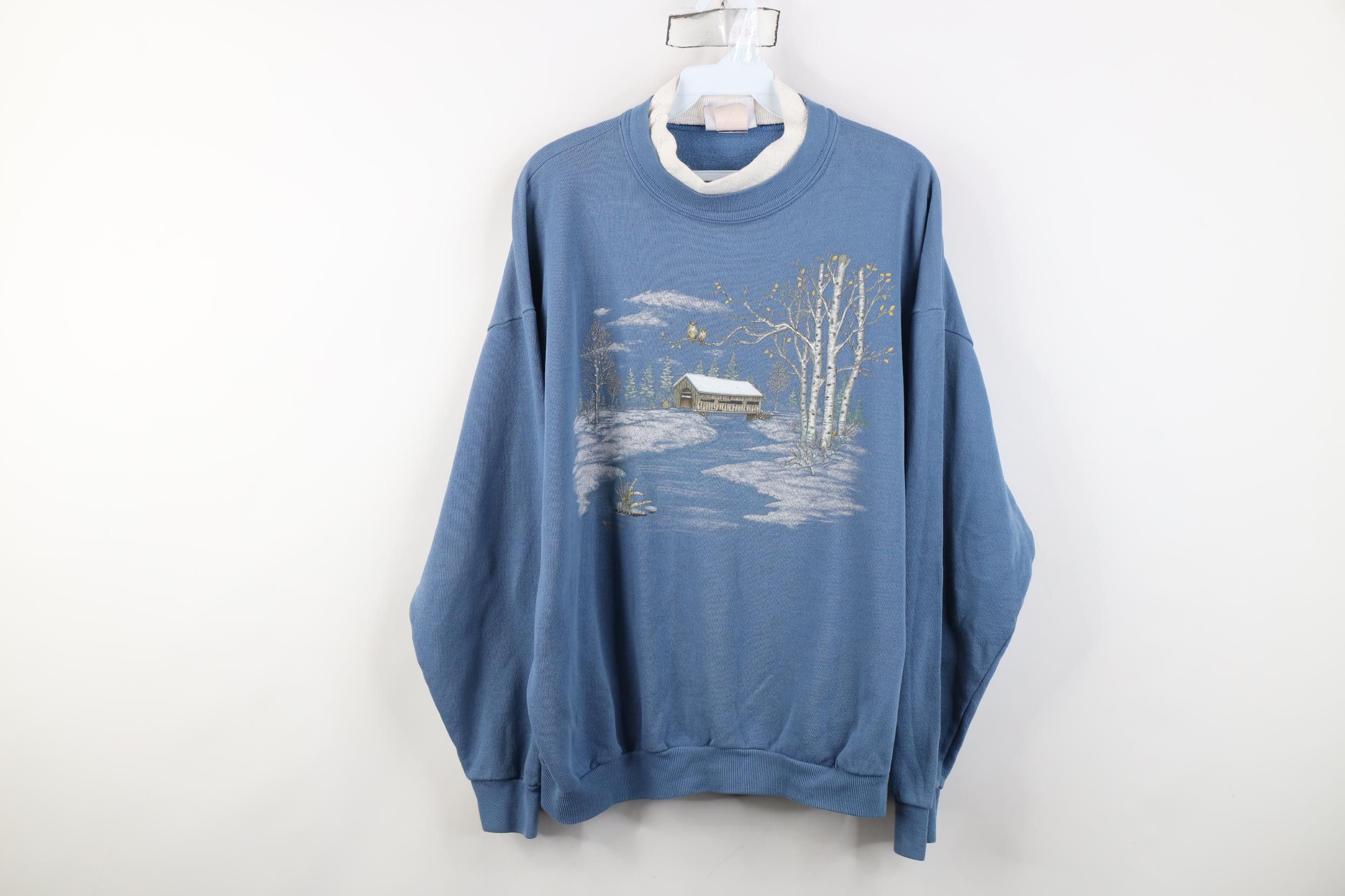 Vintage Vintage 90s Streetwear Country Owl Snow Sweatshirt USA Size XL / US 12-14 / IT 48-50 - 1 Thumbnail